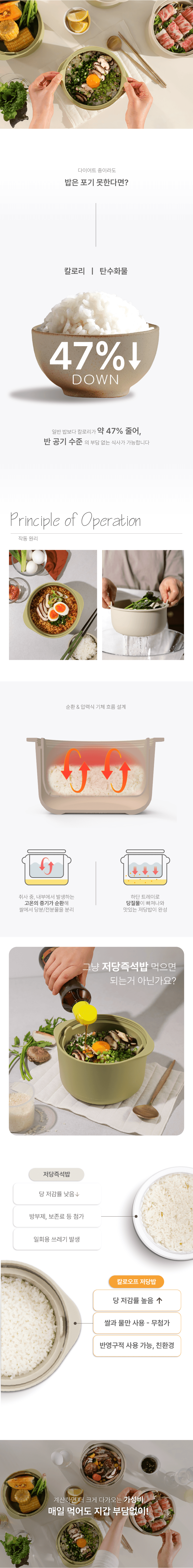 홍스마마 실리콘 칼로리 저당밥솥 저탄수화물 저당 다이어트 전자레인지 밥솥