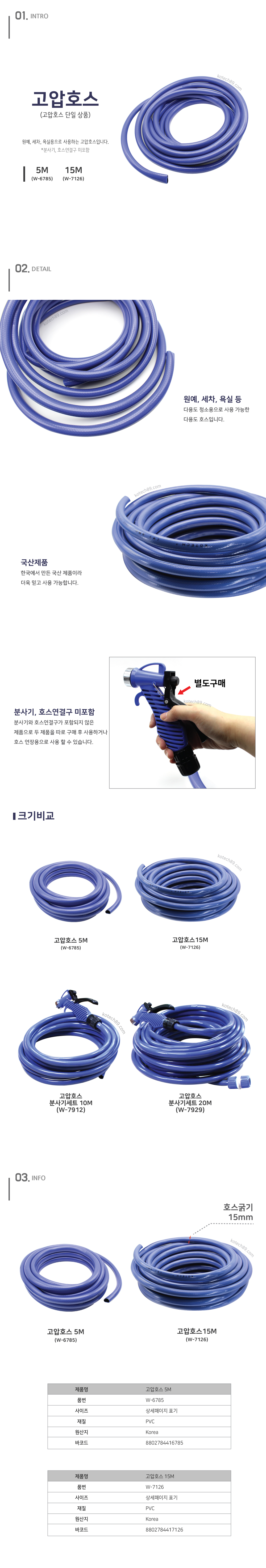 고압호스 15M