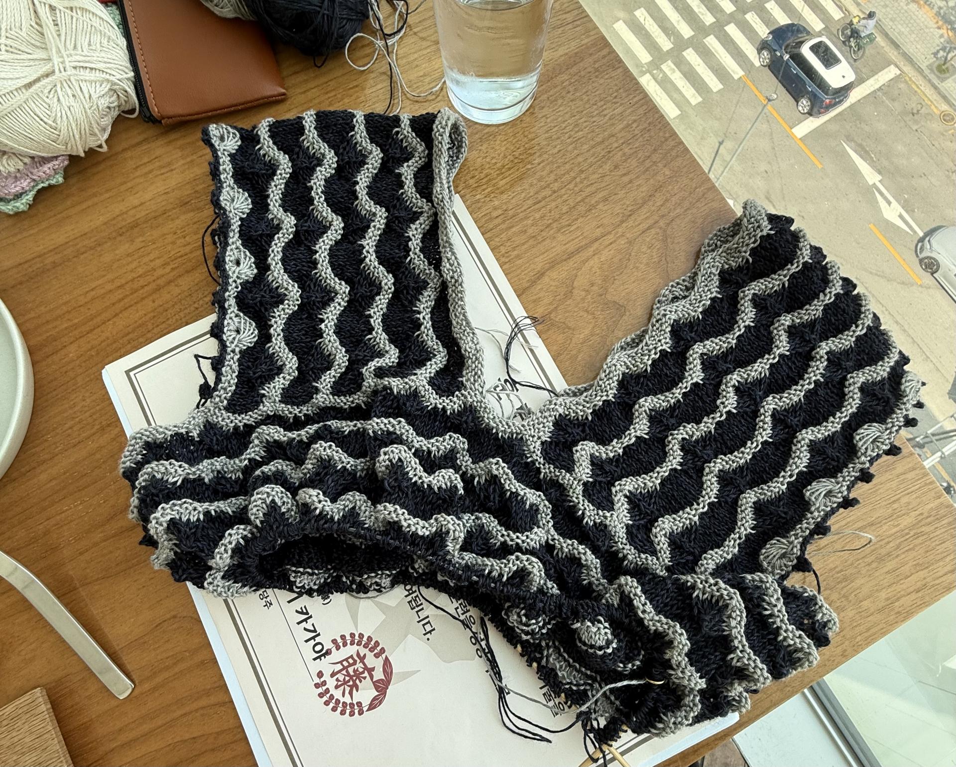 KnitaminC Knit "Ariel Wave Top" Original Yarn KIT (Trio 1 배색)