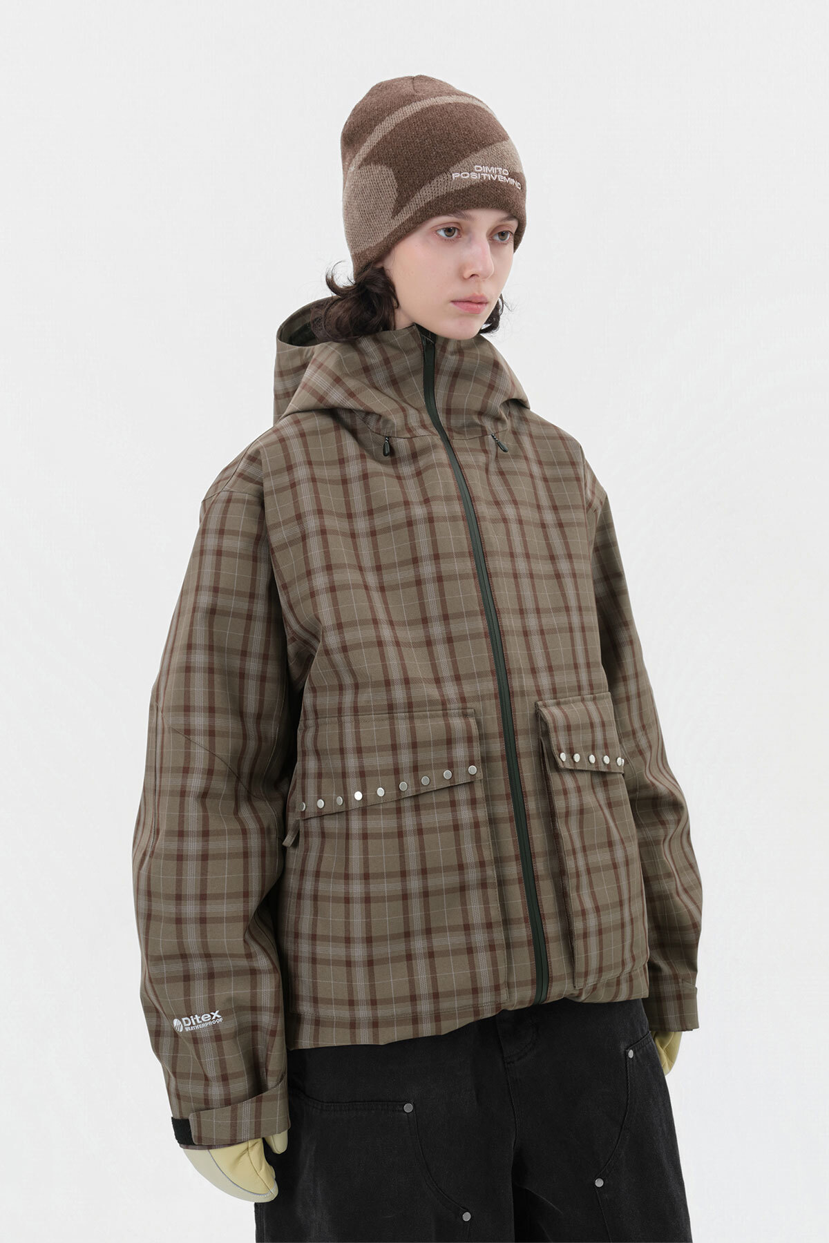 STUD 2L JACKET BROWN CHECK 2627