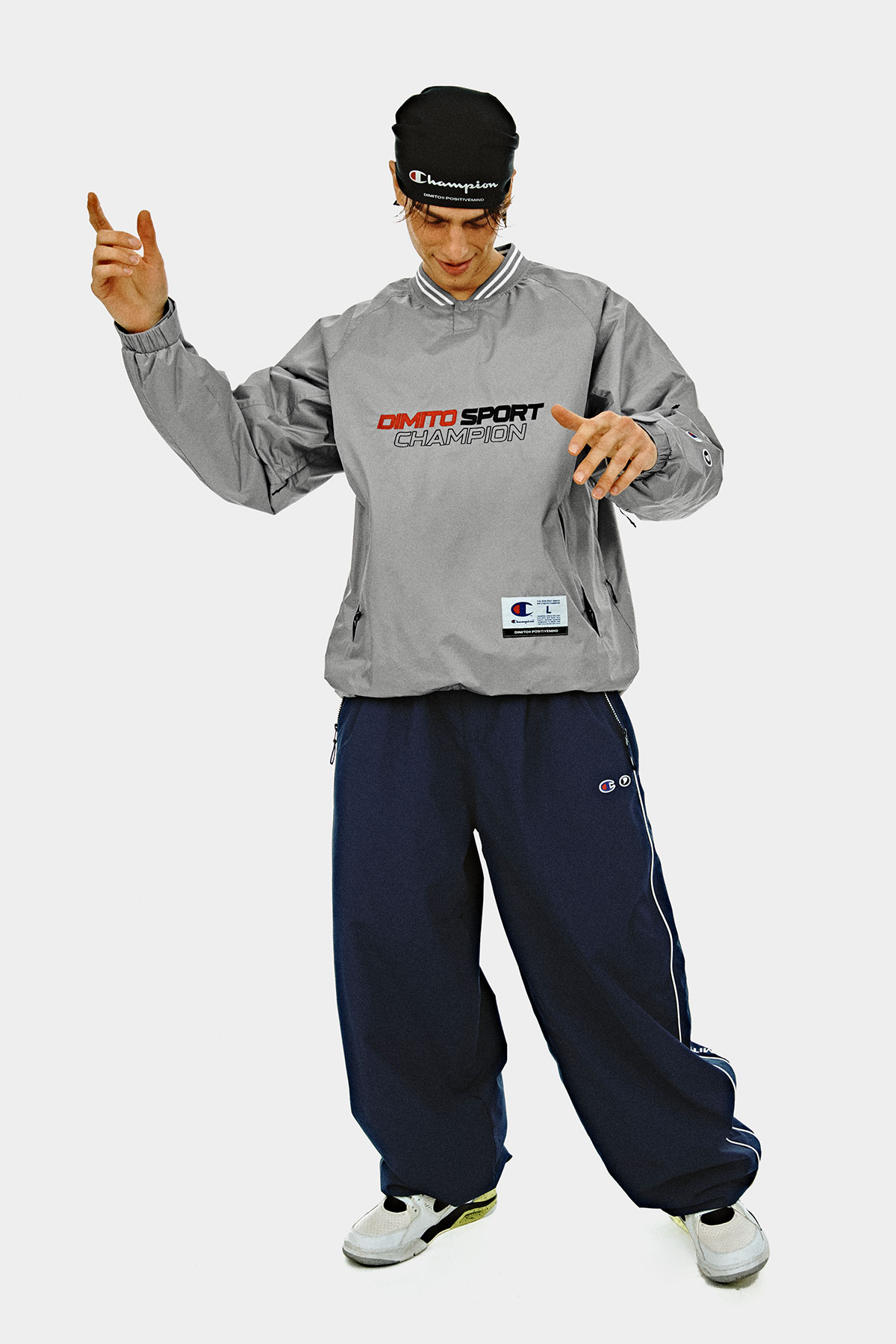 CHAMPION x DIMITO SCRIPT TRACK BANDED PANTS (WIDE FIT LV.2) YALE BLUE 2627