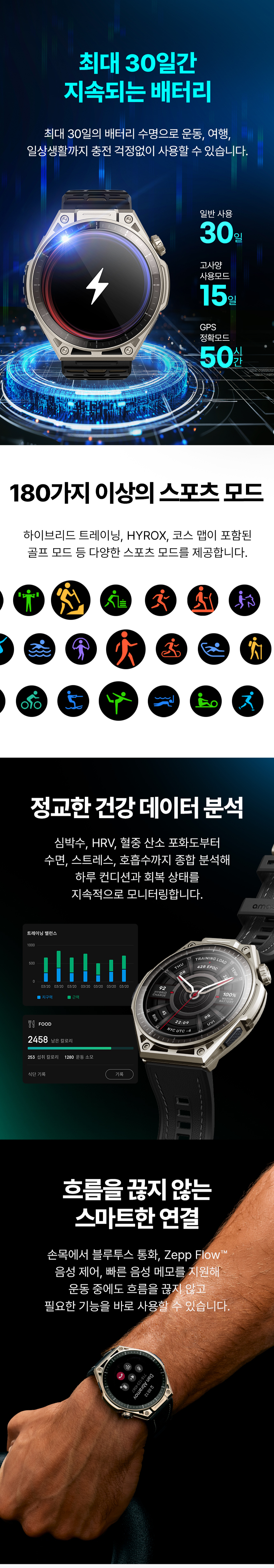 밸런스 울트라 티타늄 블랙 51mm GPS 스마트워치