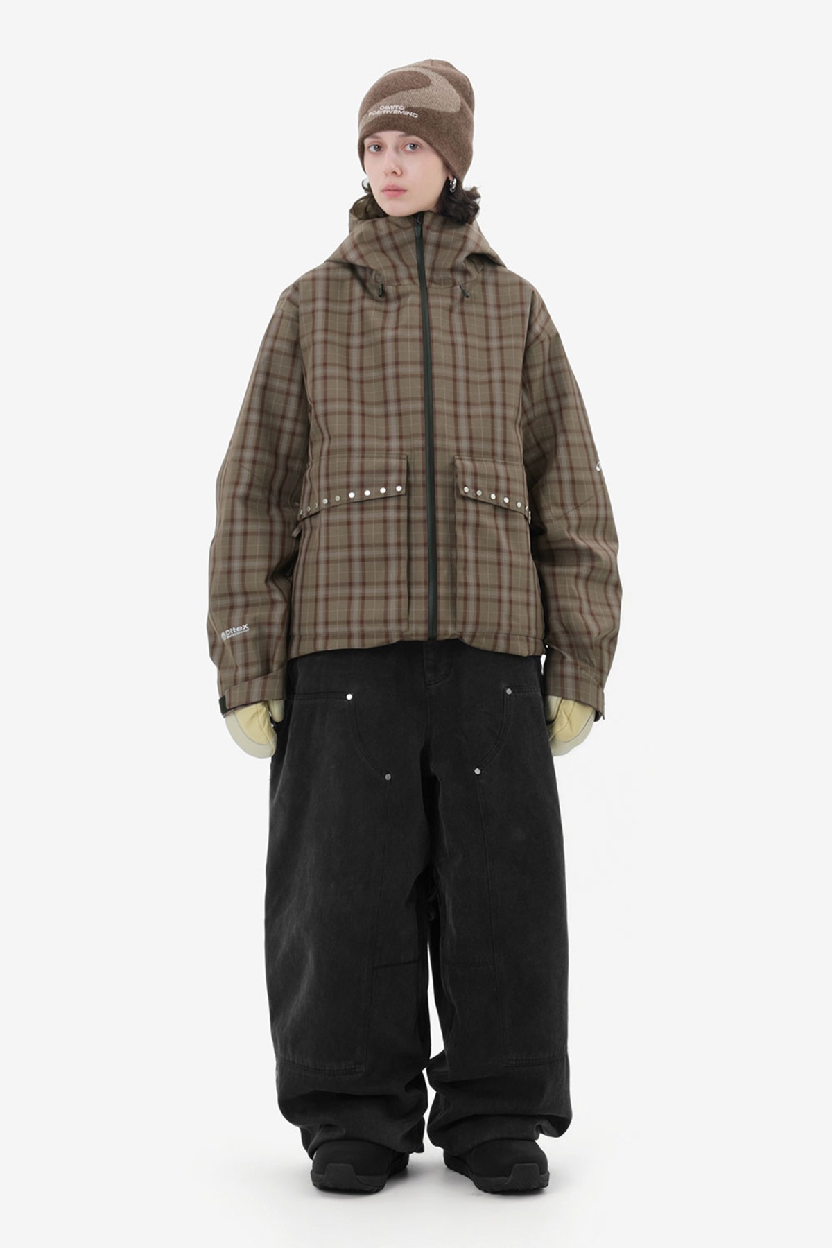 STUD 2L JACKET BROWN CHECK 2627