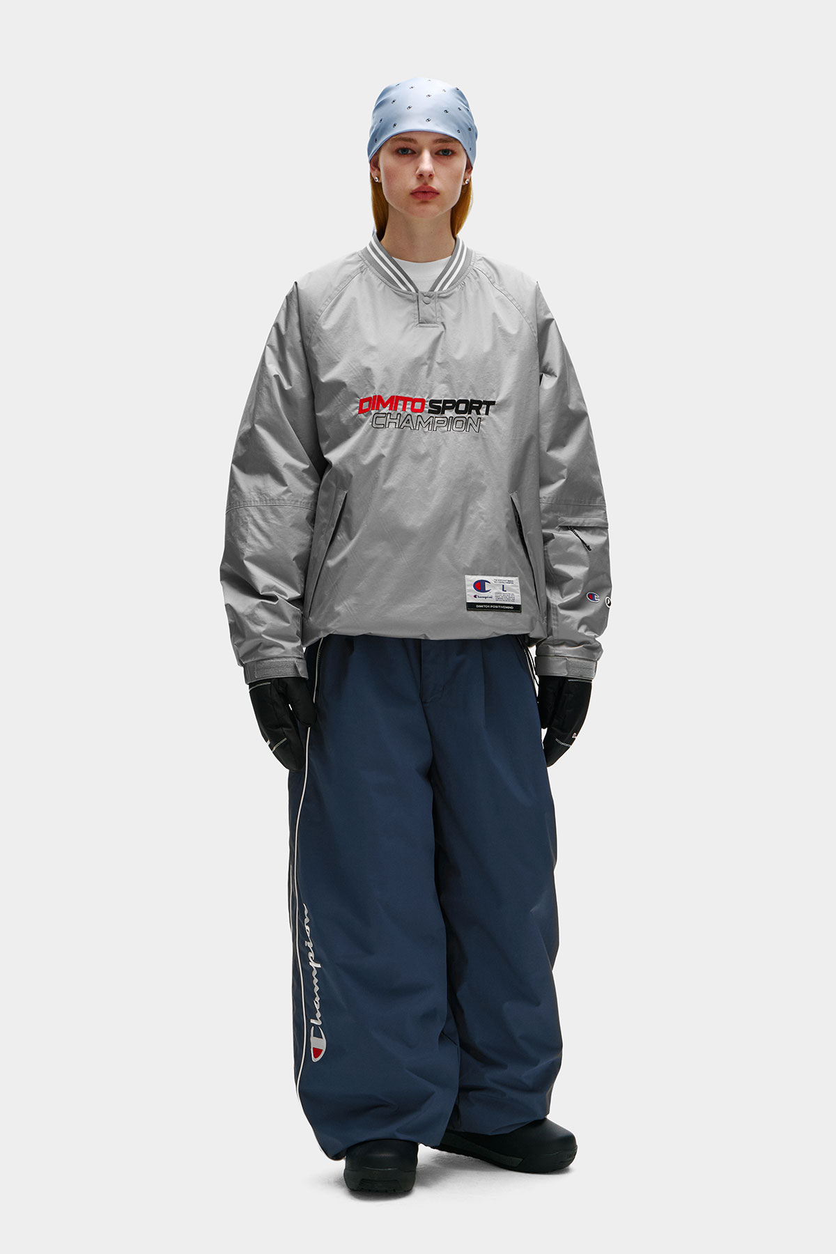 CHAMPION x DIMITO SCRIPT TRACK BANDED PANTS (WIDE FIT LV.2) YALE BLUE 2627