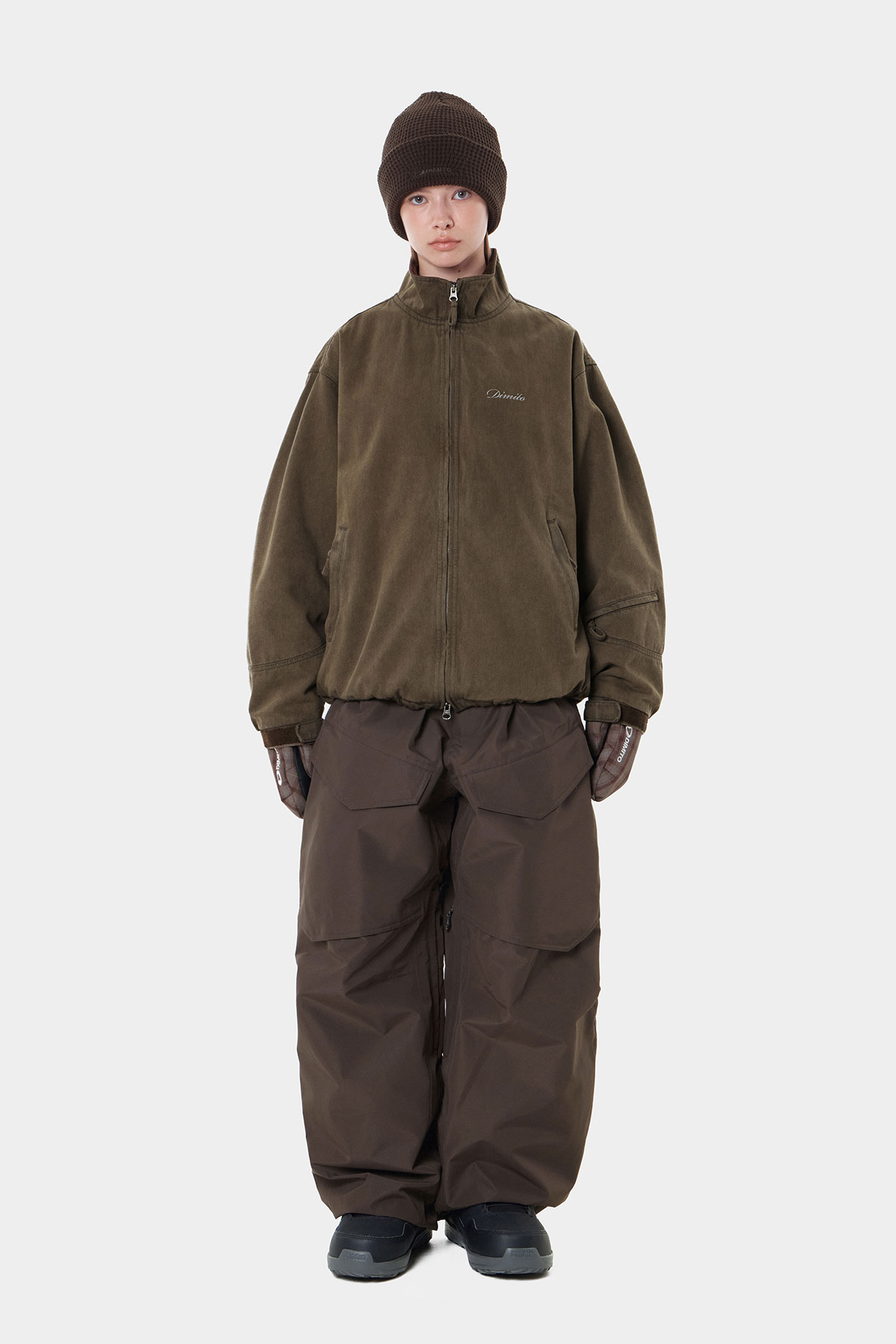 AIR VENT BANDED PANTS (WIDE FIT LV.1) DARK BROWN 2627
