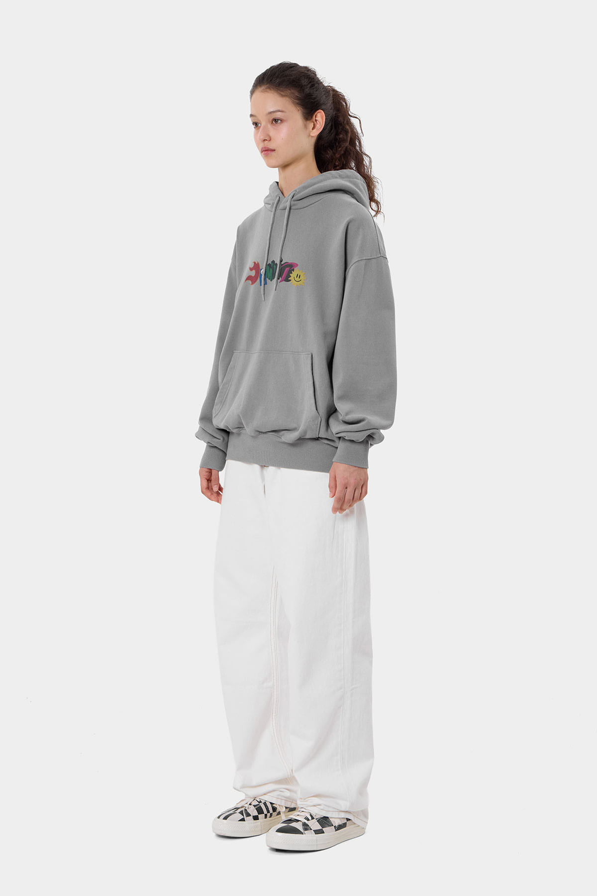 GRAPHIC COMBO HOODIE WASHED GREY 2627