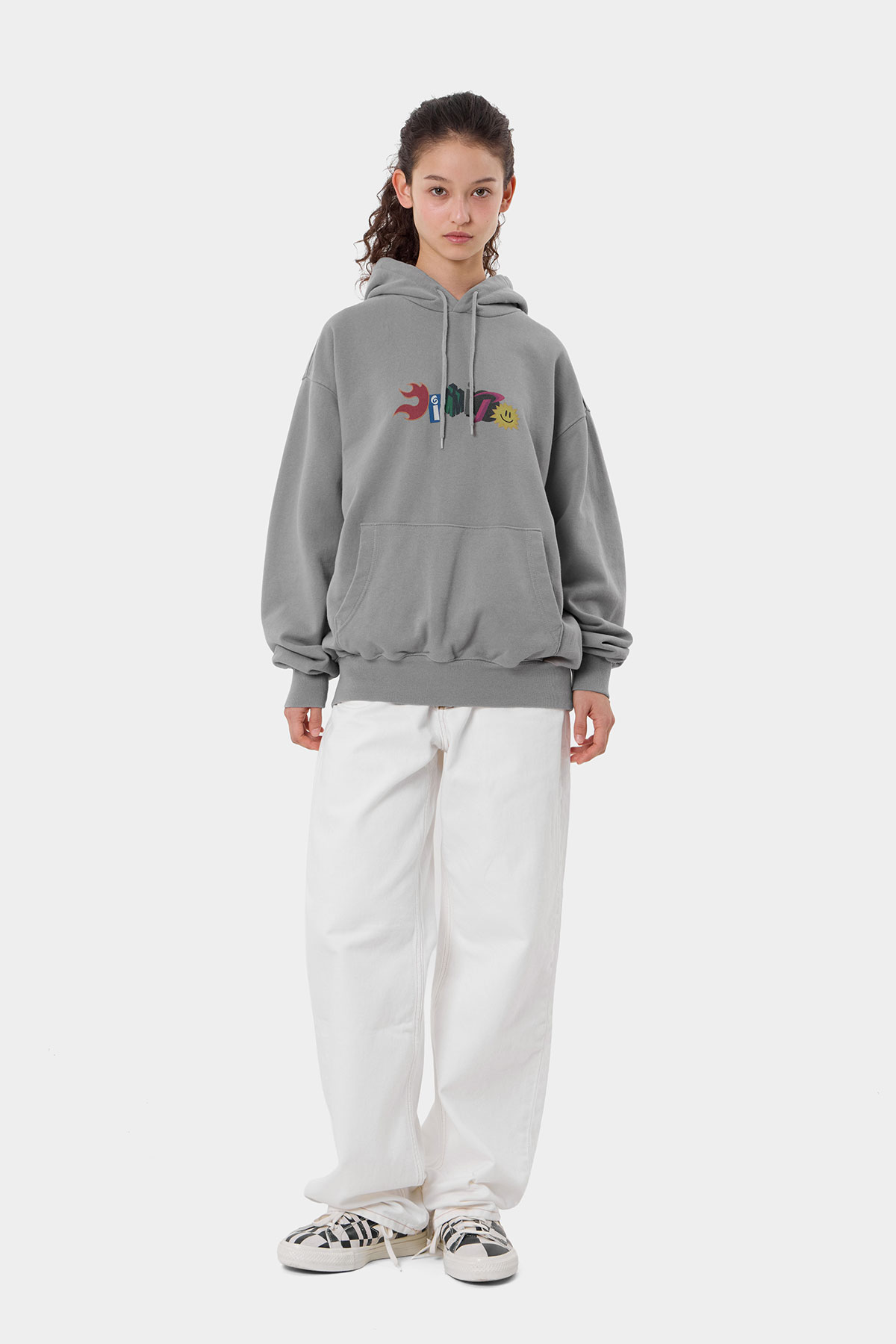 GRAPHIC COMBO HOODIE WASHED GREY 2627