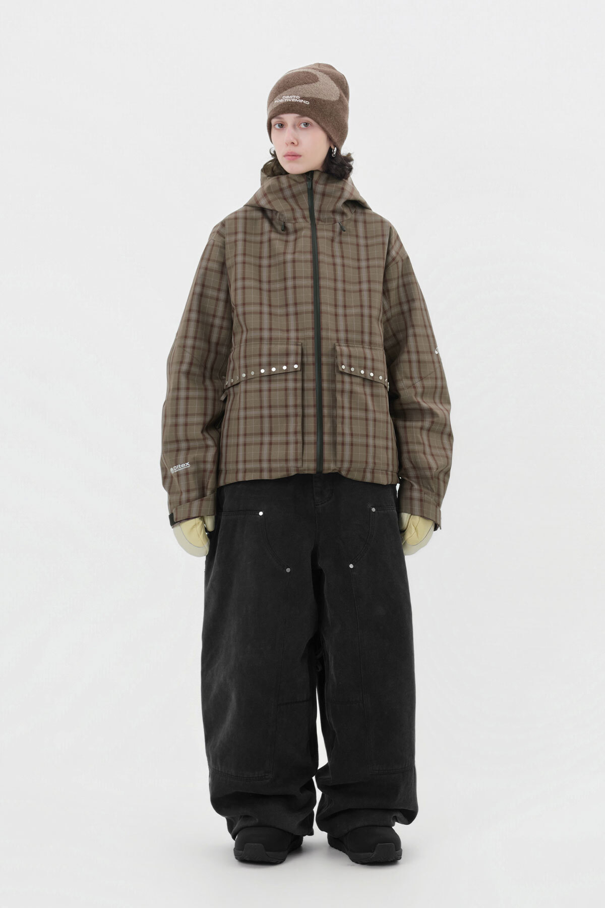 STUD 2L JACKET BROWN CHECK 2627