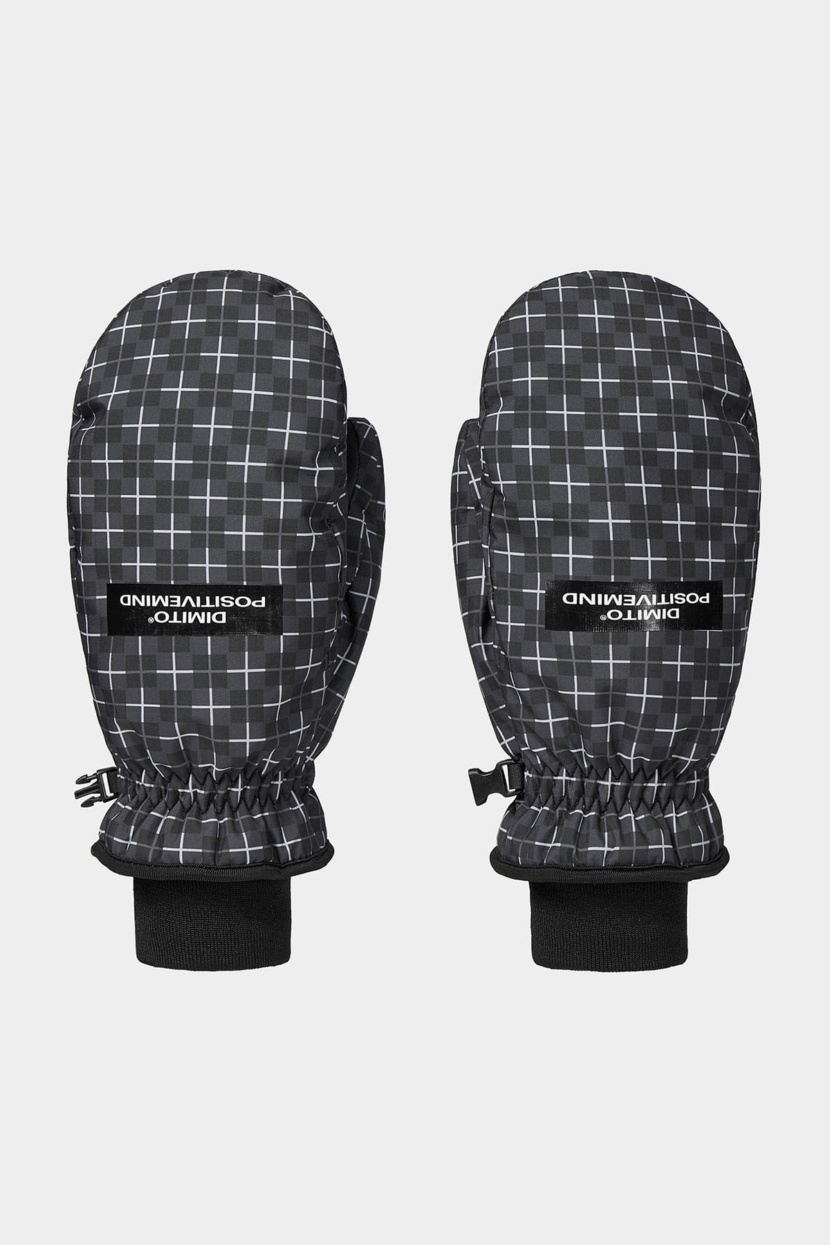 PATTERN MITTEN CROSS CHECK BLACK 2627