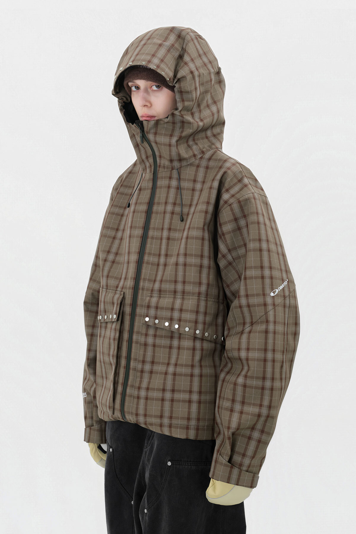 STUD 2L JACKET BROWN CHECK 2627