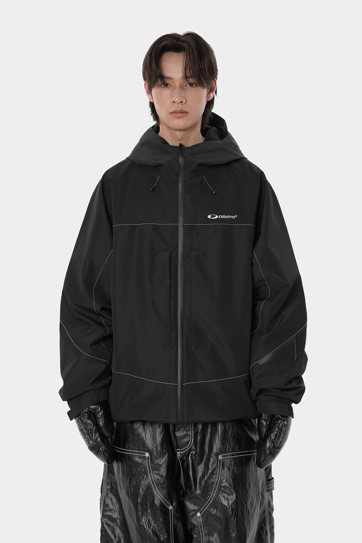 WORKS REFLECTIVE LINE JACKET BLACK 2627