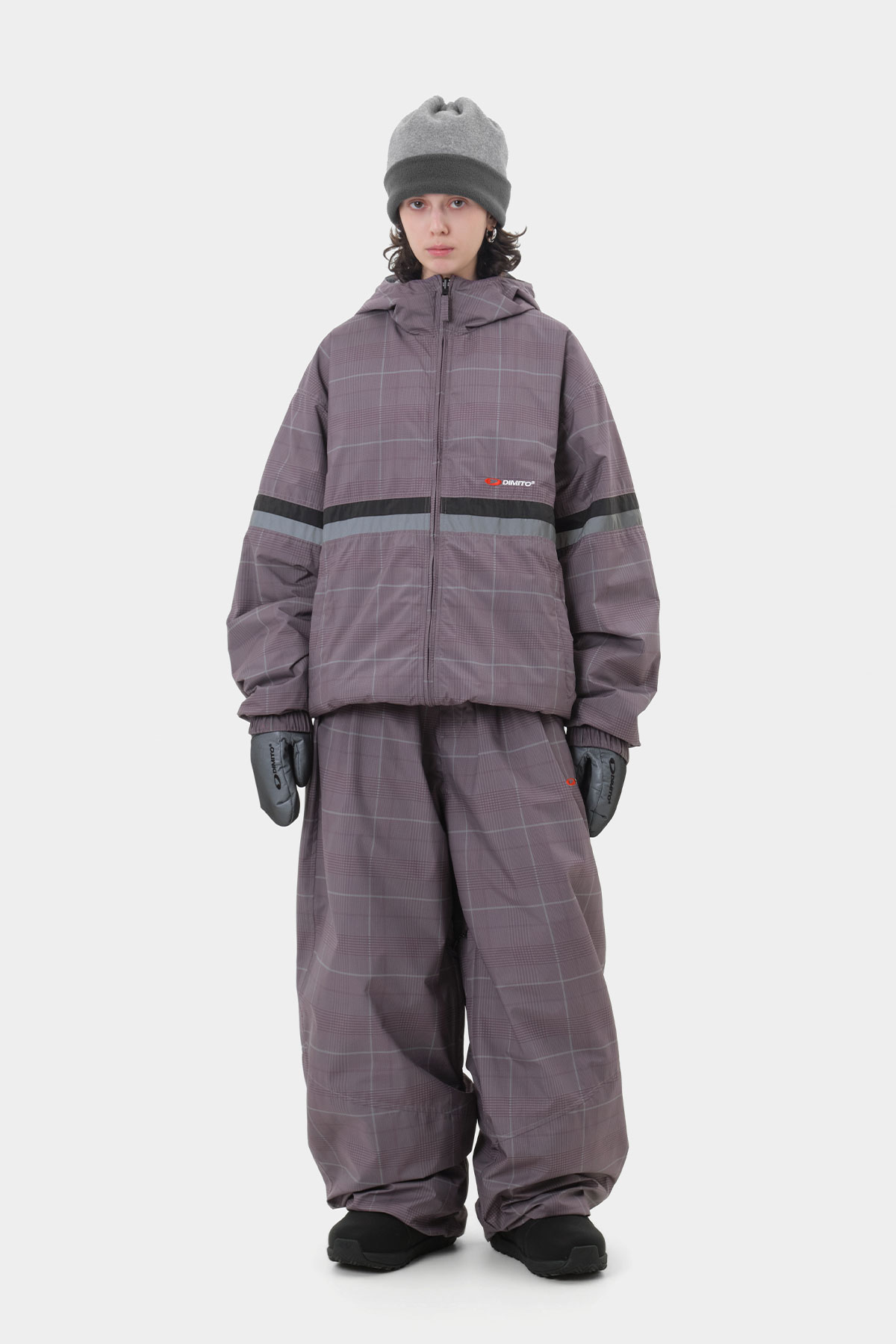26 AIR FORCE BANDED PANTS (WIDE FIT LV.2) WINE CHECK 2627