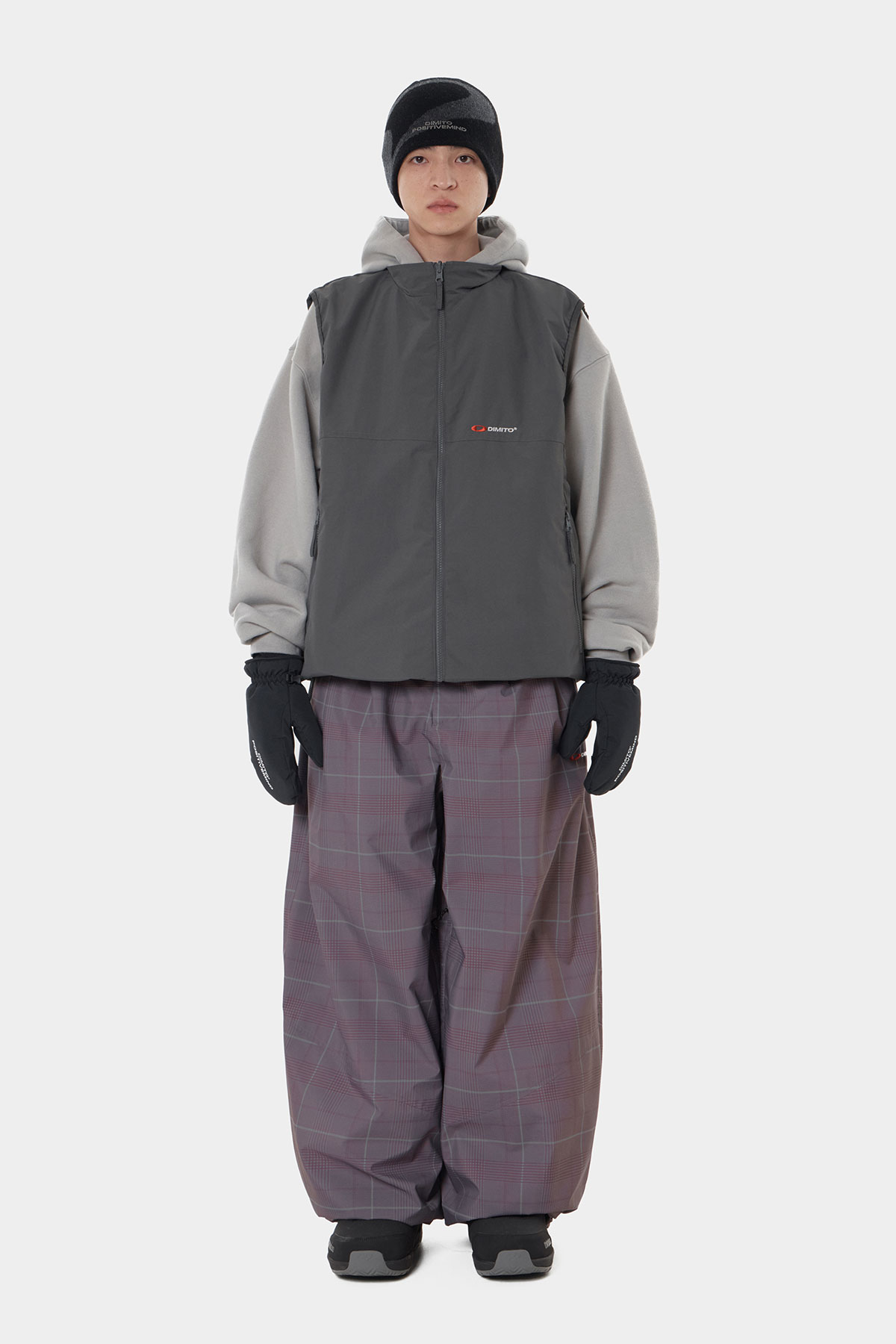 26 AIR FORCE BANDED PANTS (WIDE FIT LV.2) WINE CHECK 2627