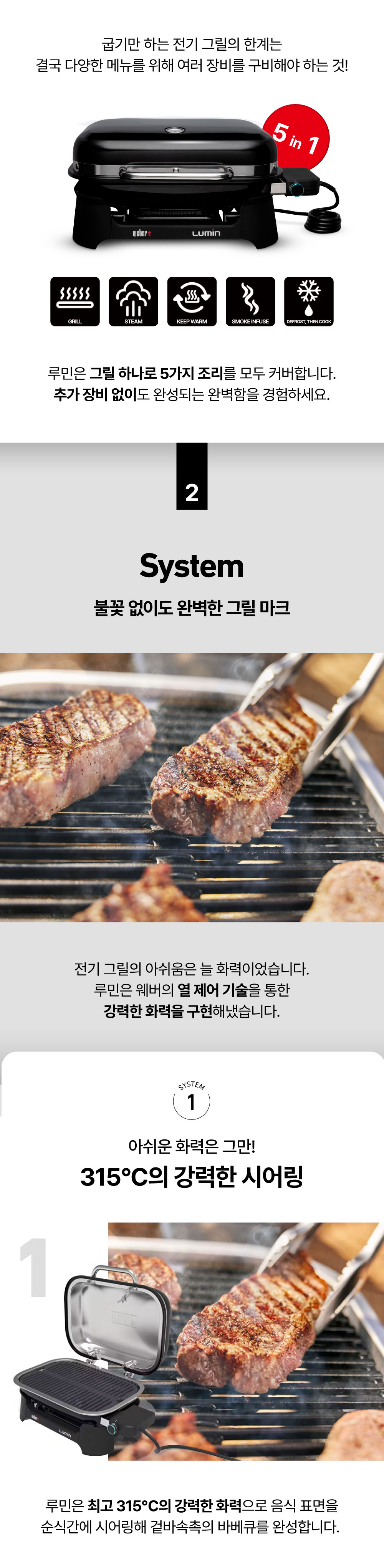 루민 컴팩트 전기 그릴 블랙