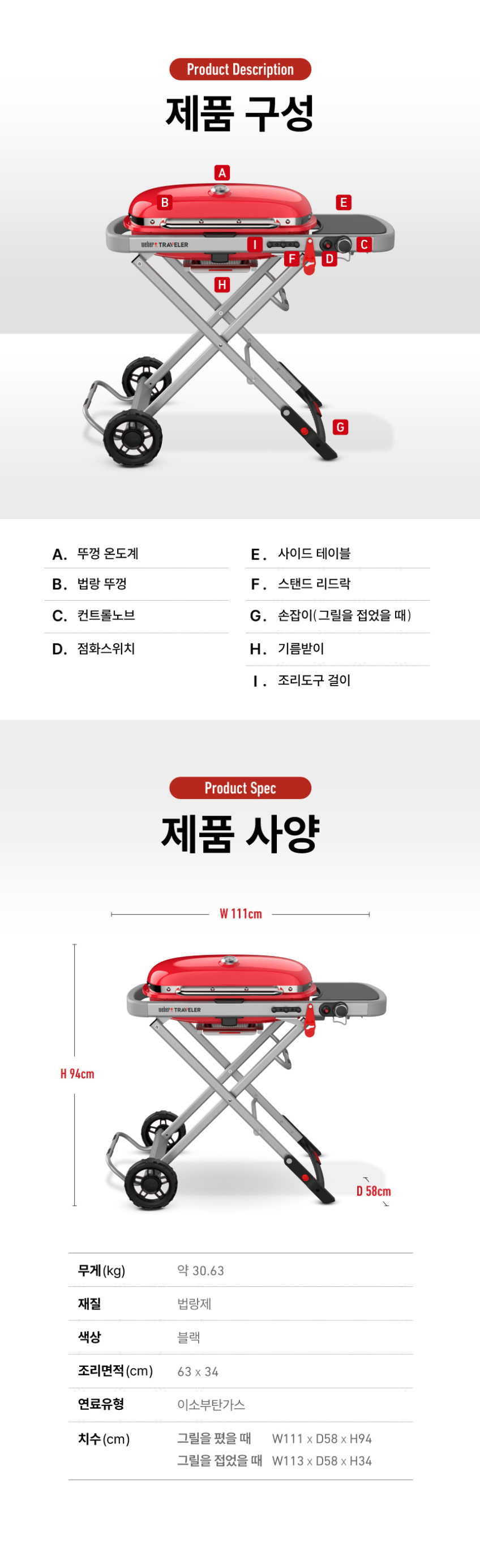 트래블러 가스 그릴