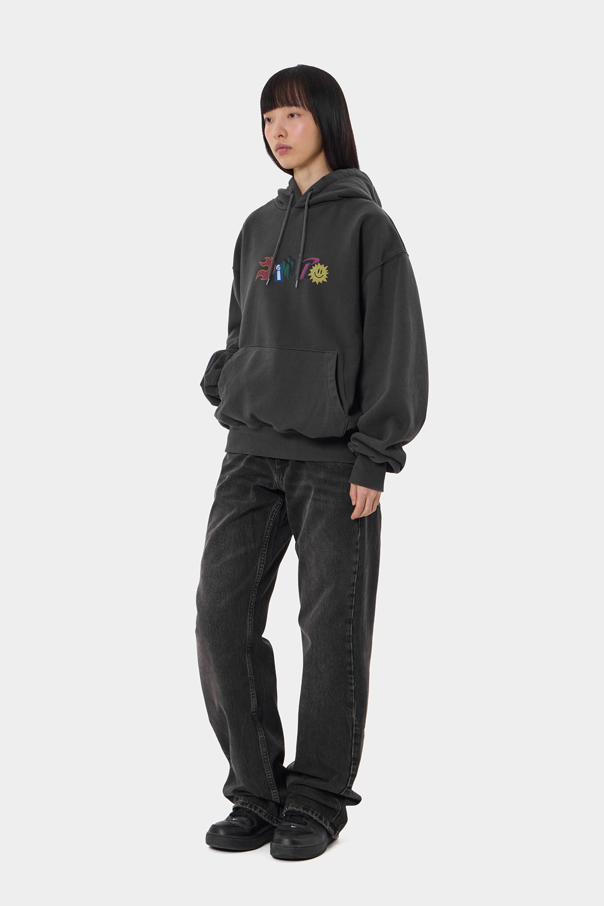 GRAPHIC COMBO HOODIE WASHED BLACK 2627