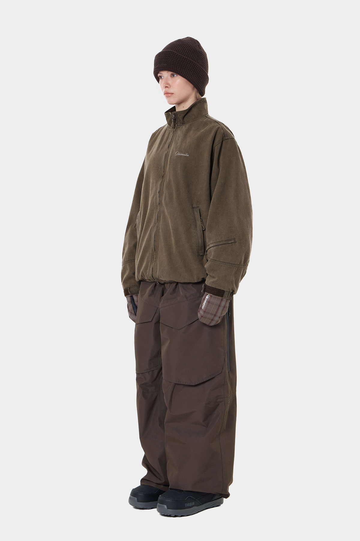 AIR VENT BANDED PANTS (WIDE FIT LV.1) DARK BROWN 2627