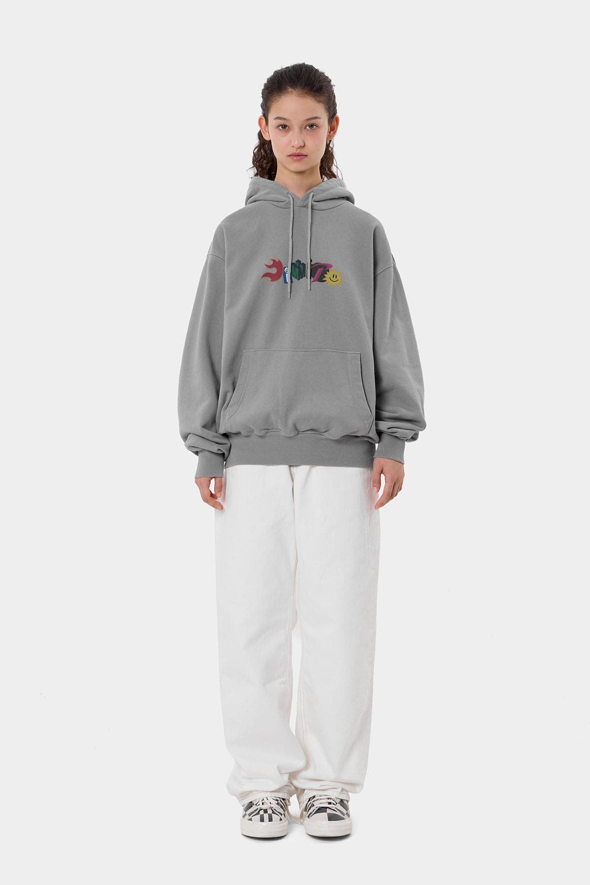 GRAPHIC COMBO HOODIE WASHED GREY 2627
