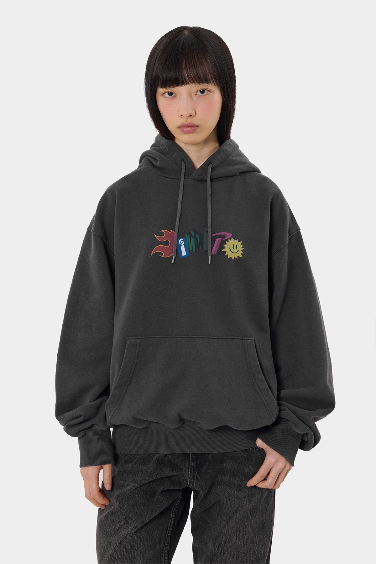 GRAPHIC COMBO HOODIE WASHED BLACK 2627