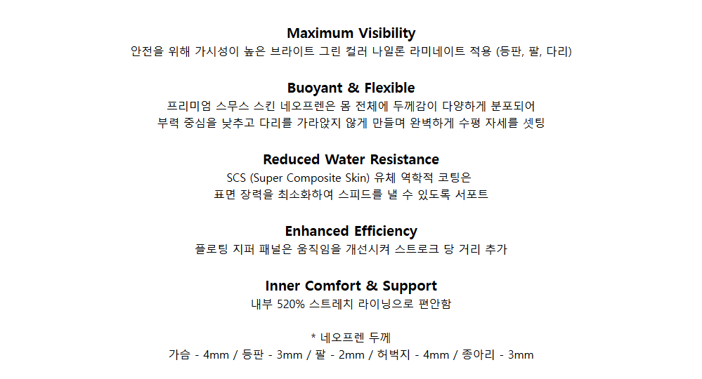 남성용 프로펠 오픈 워터 웻슈트