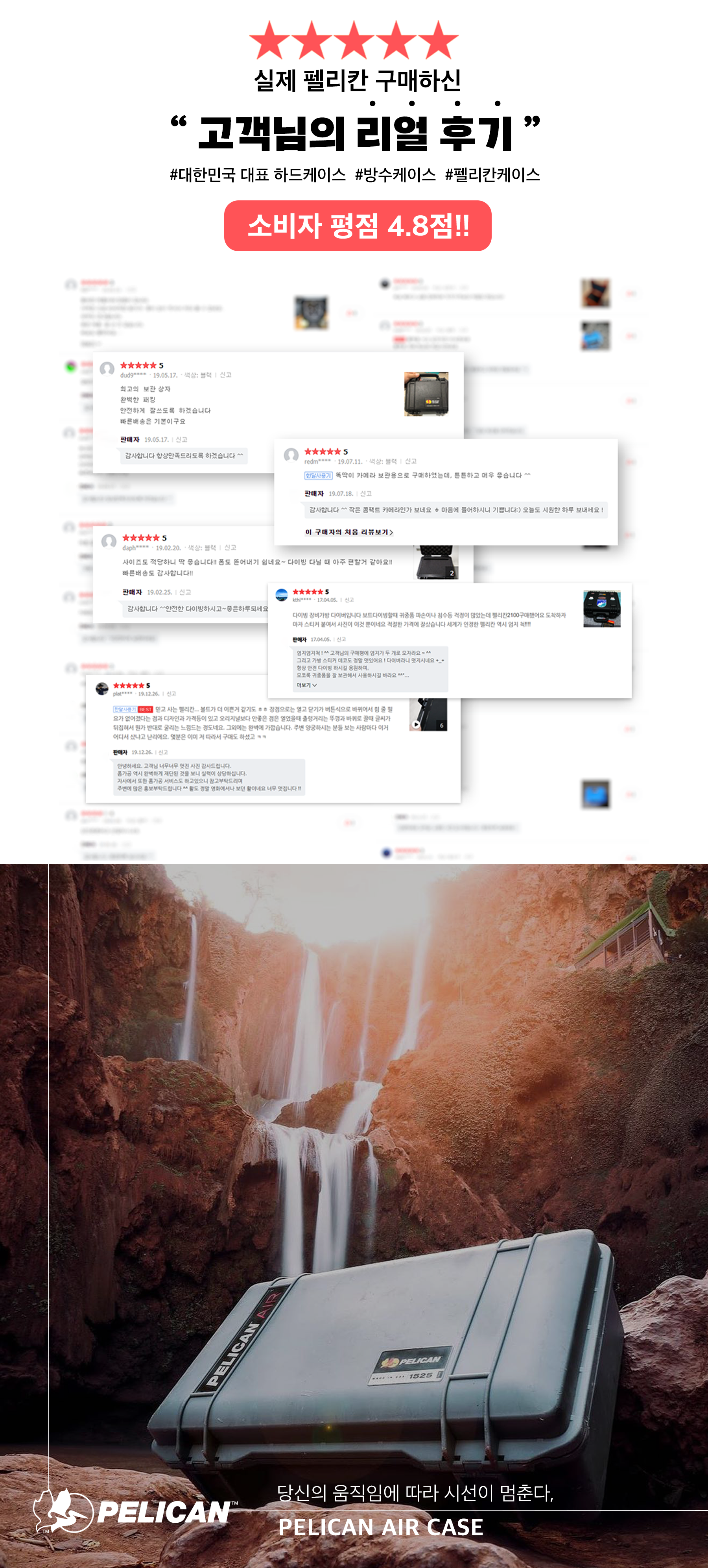 펠리칸 에어케이스 1535 스모키그레이프 호환 디바이더+투명오거나이저 세트