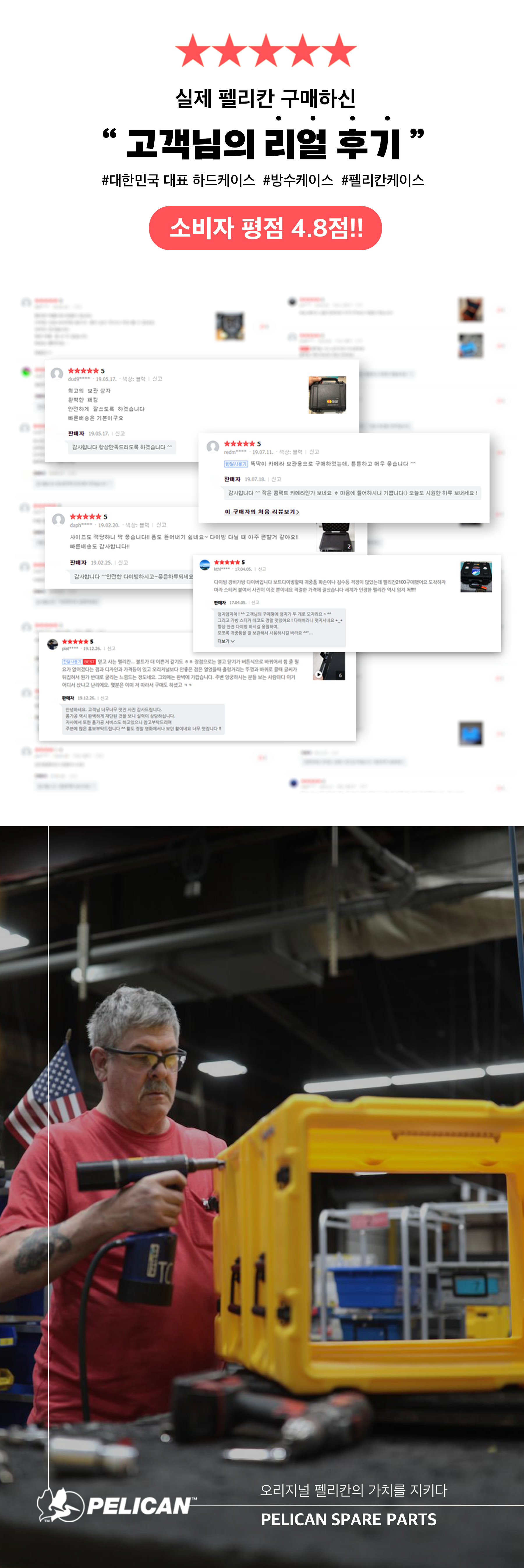 펠리칸 22-IM-BACKER-06 스톰 케이스 확장 손잡이 1세트