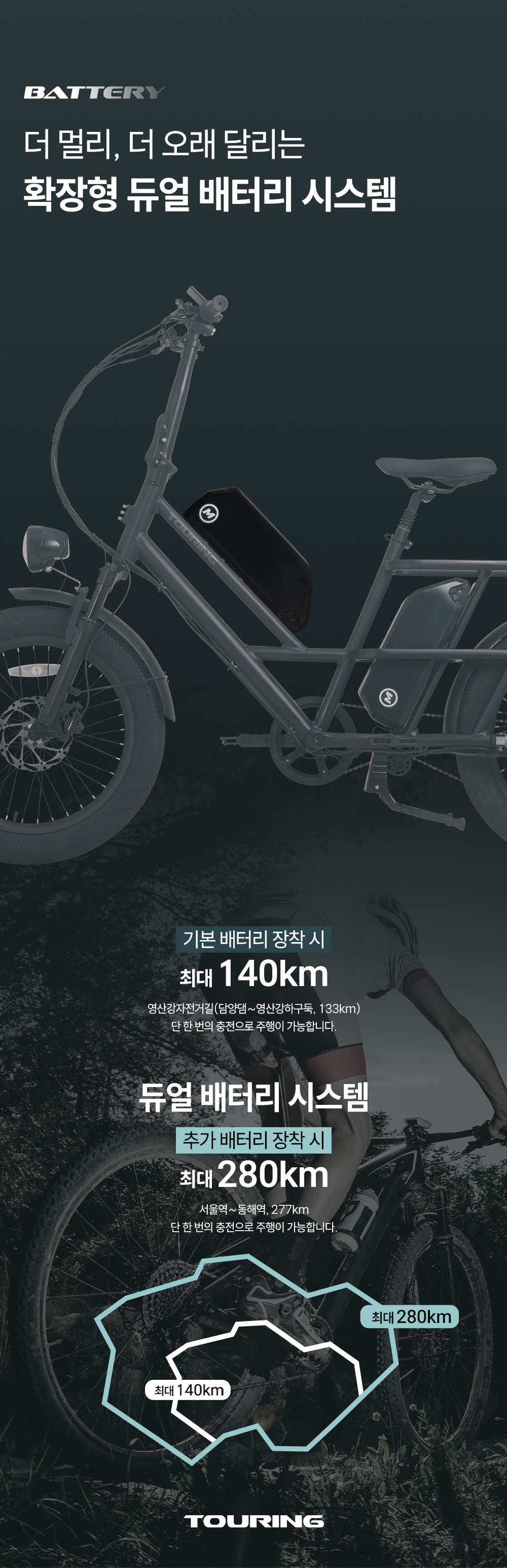 AU테크] XT TOURING 48V 20Ah (삼성LG셀) 전기자전거 (48개월) 2개월렌탈료지원