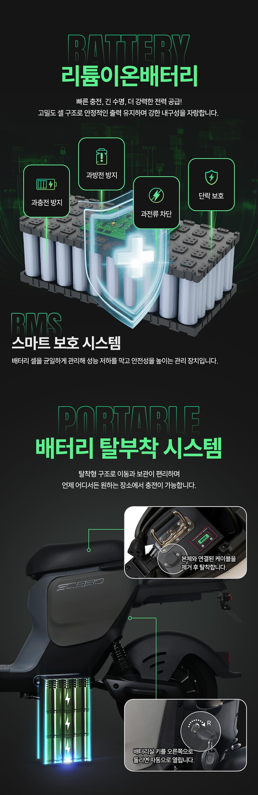 AU테크] 에코로 SC350 48V 10.4Ah 전동스쿠터