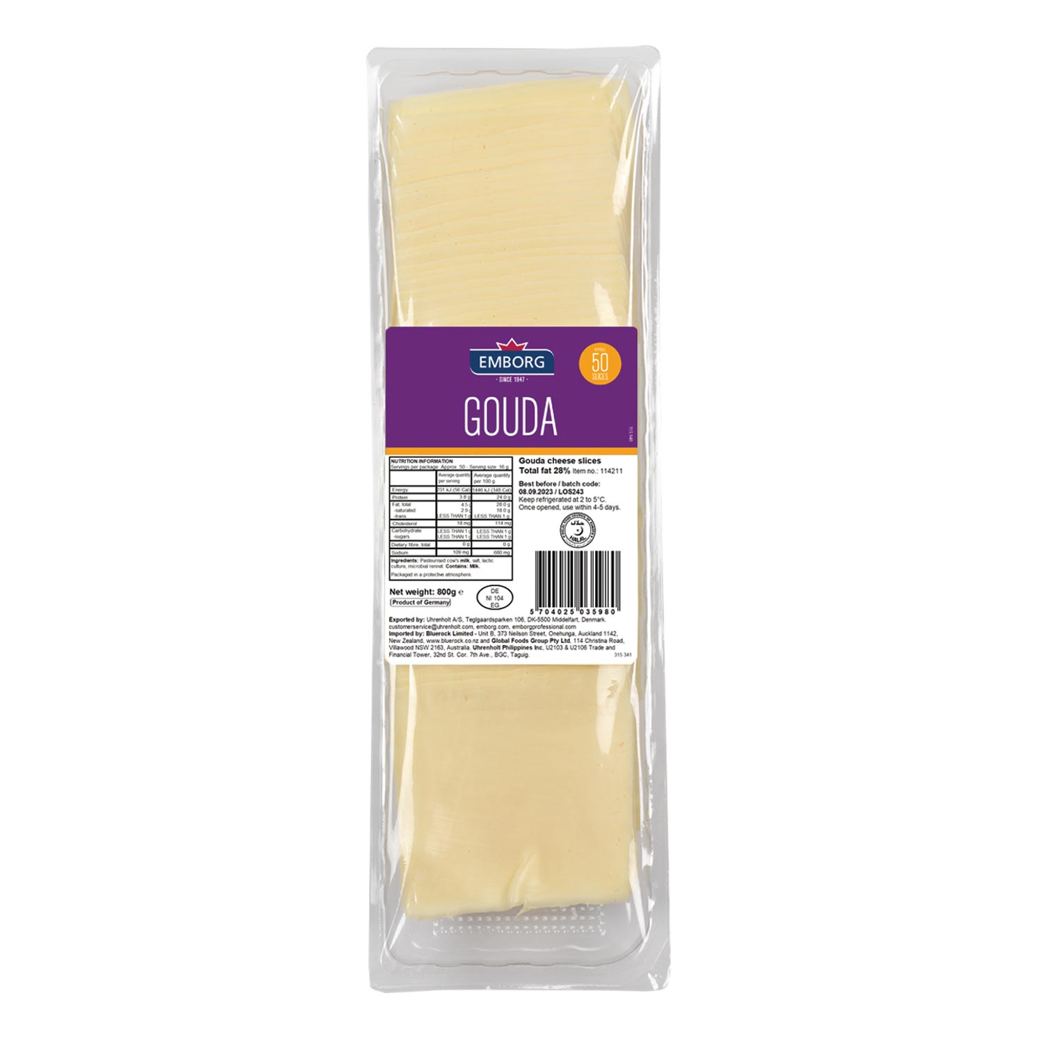 엠보그 고다 슬라이스 (Gouda Cheese Slices) 쉐프스푸드