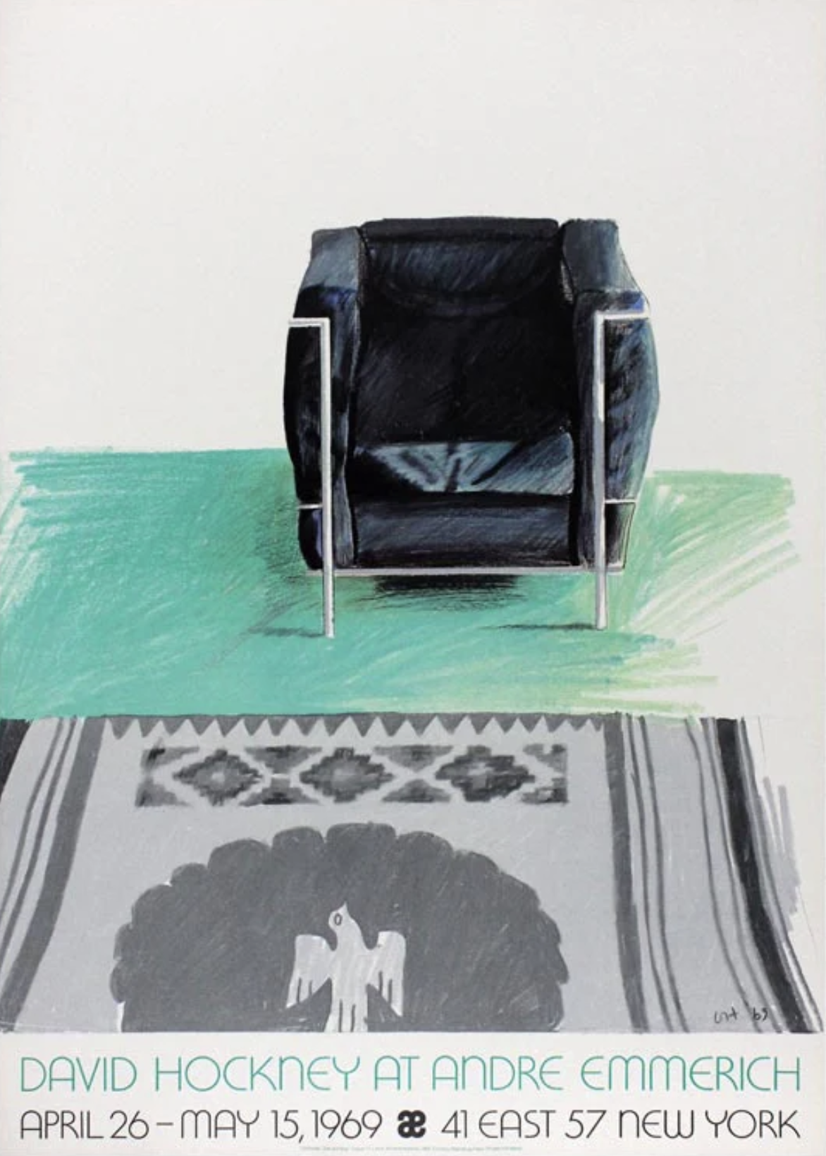데이비드 호크니 David Hockney - Corbusier Chair and Rug (액자 포함)