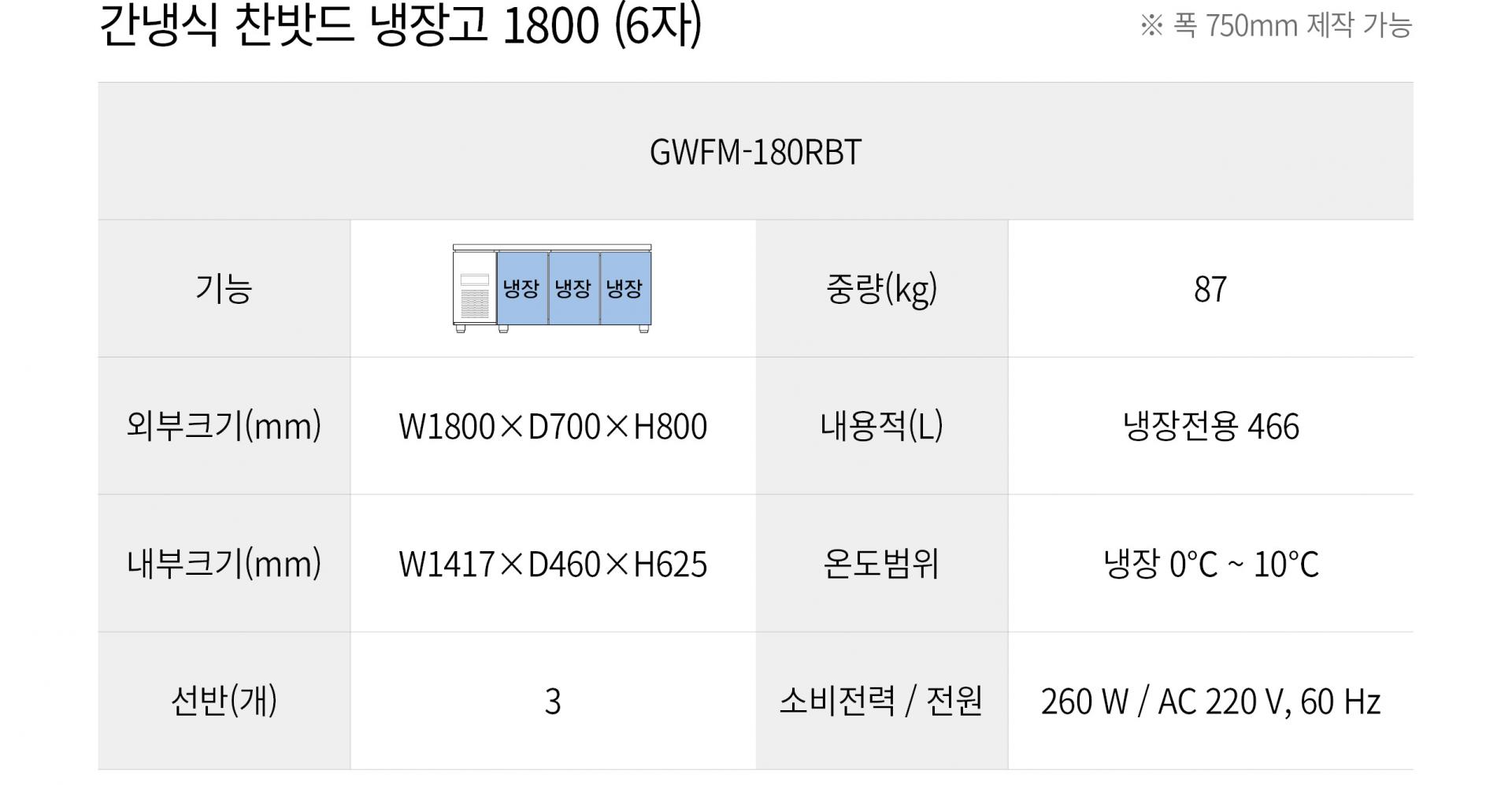 우성 간냉식 6자 찬밧드 냉장고 GWFM-180RBT