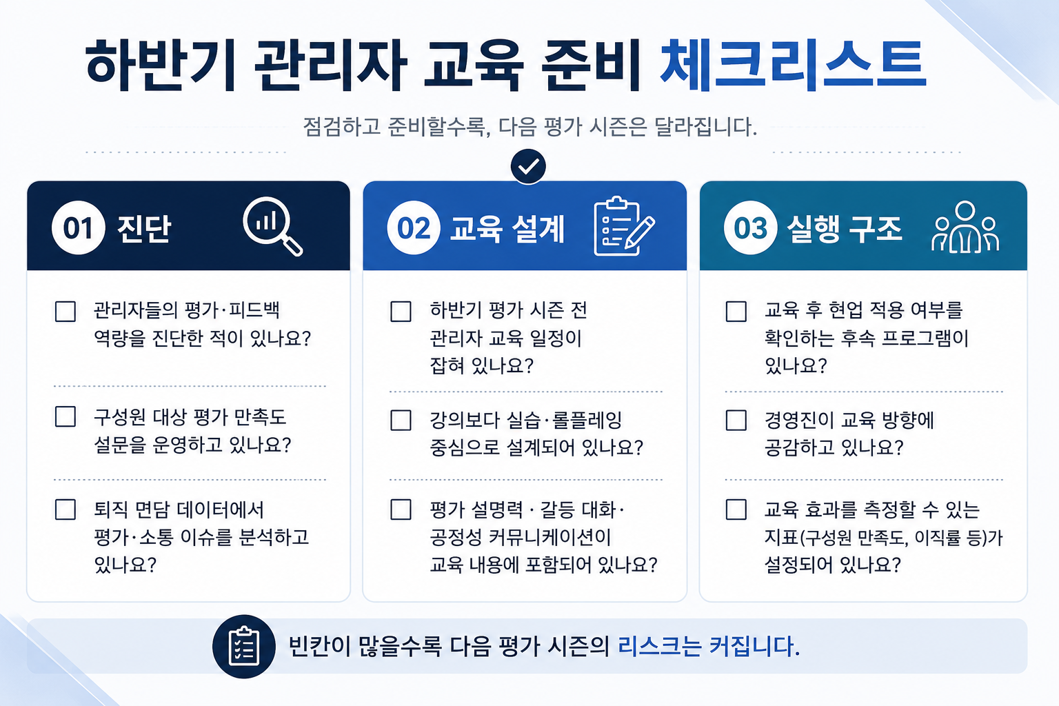 관리자 교육 준비 체크리스트