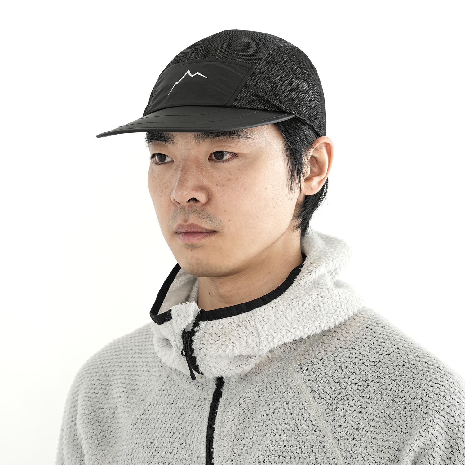 Double Mesh Feather Cap / black