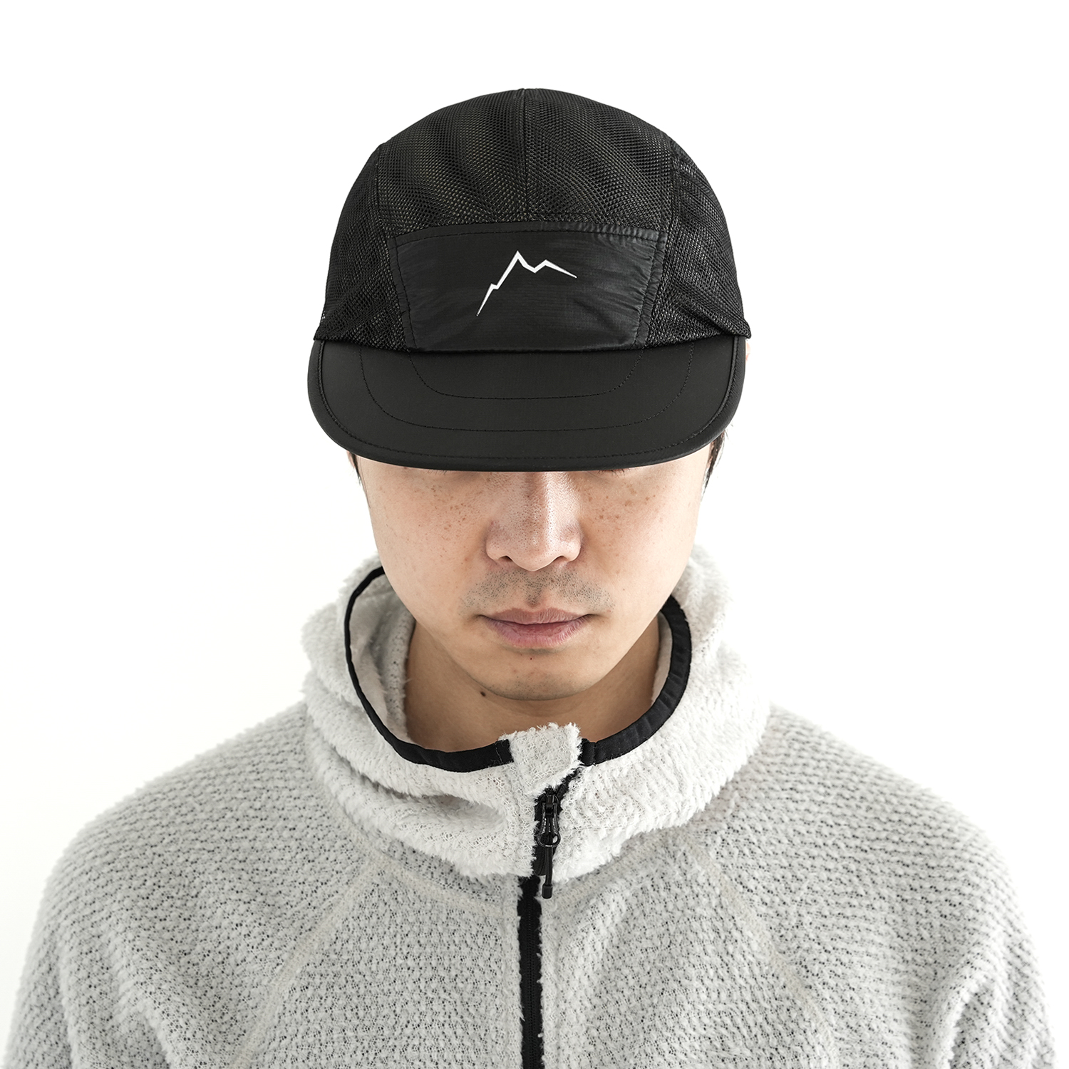 Double Mesh Feather Cap / black