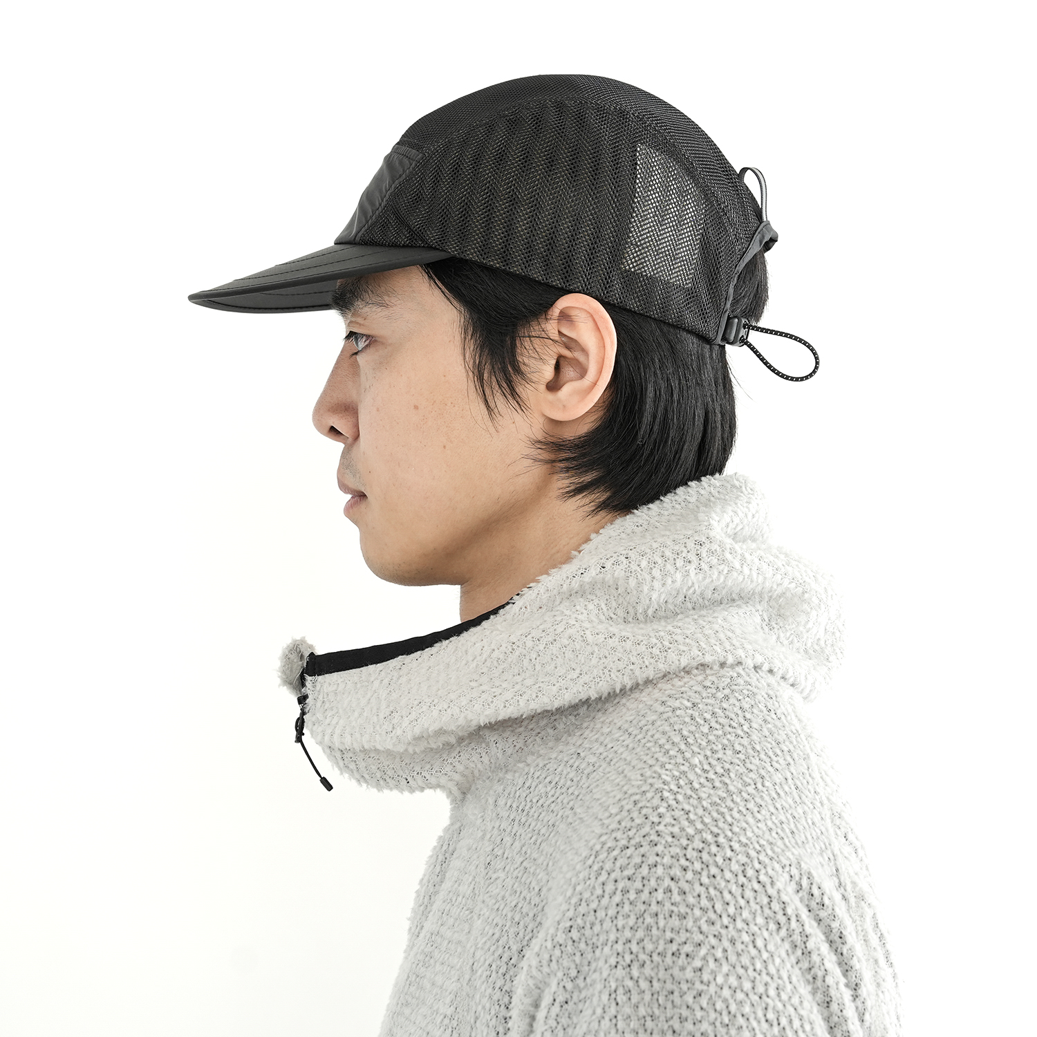 Double Mesh Feather Cap / black