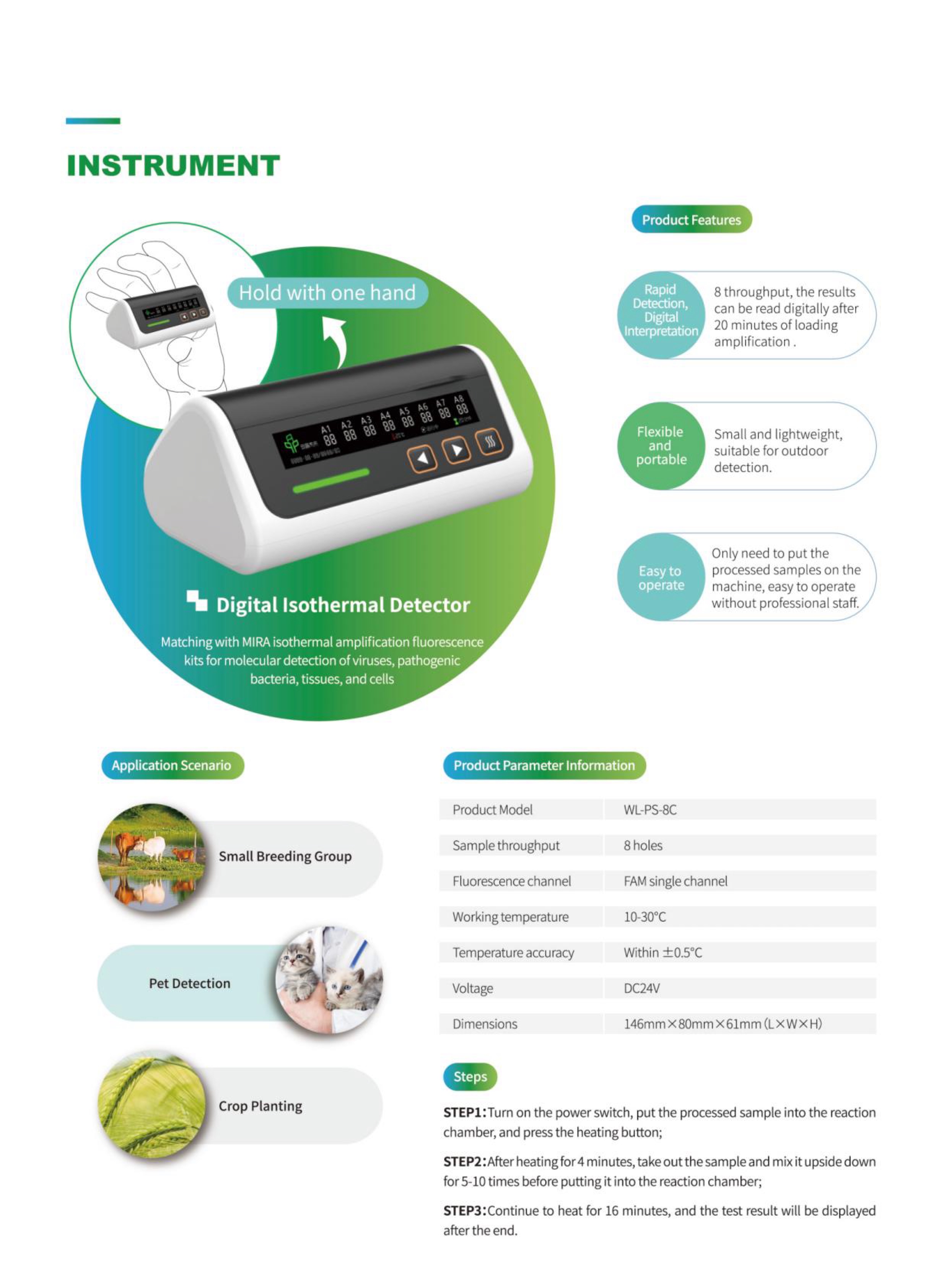 Digital Isothermal Detector(Visual Amplification Fluorometer)