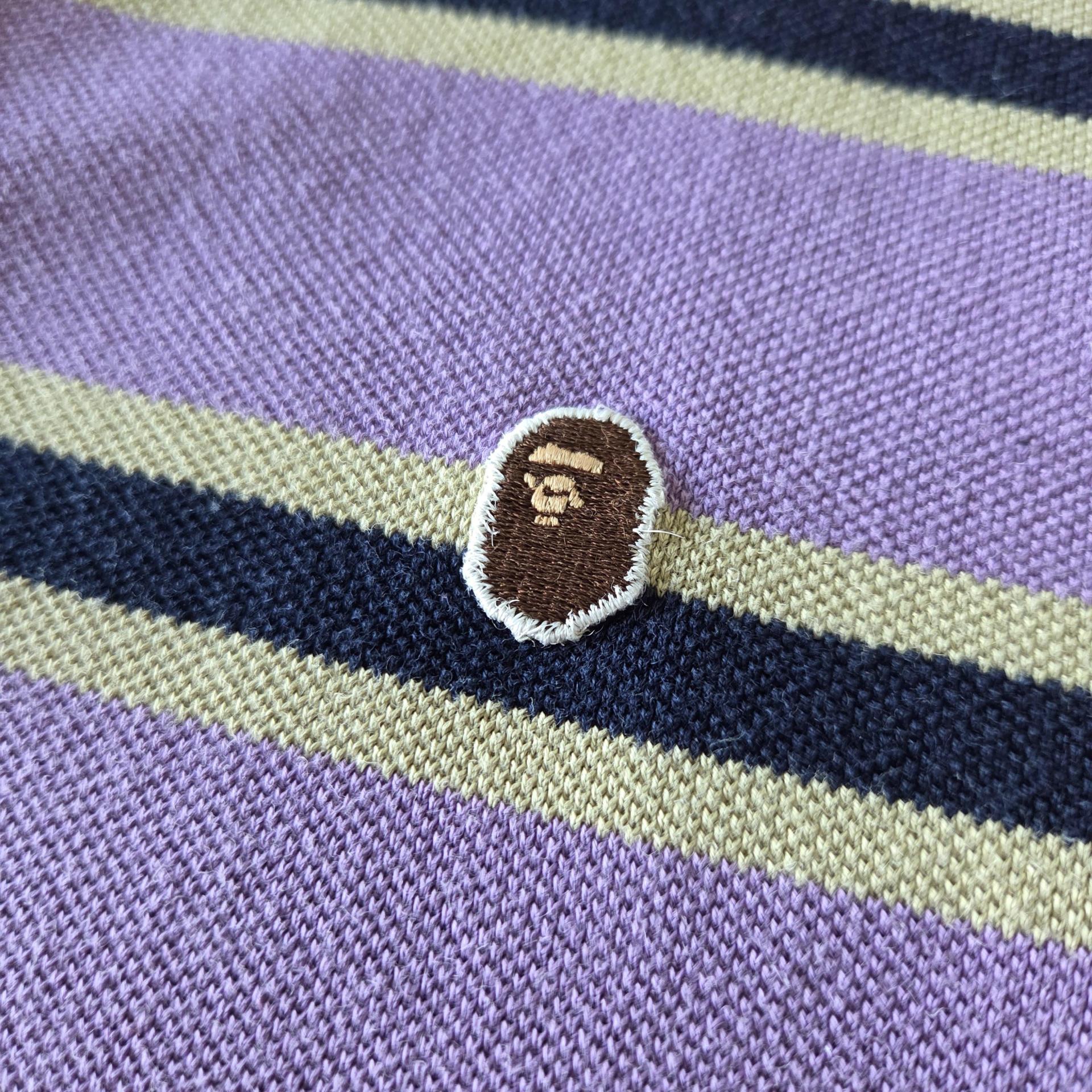 [ UNISEX ] BAPE A Bathing Ape Stripe PK Shirt ( Made in JAPAN )