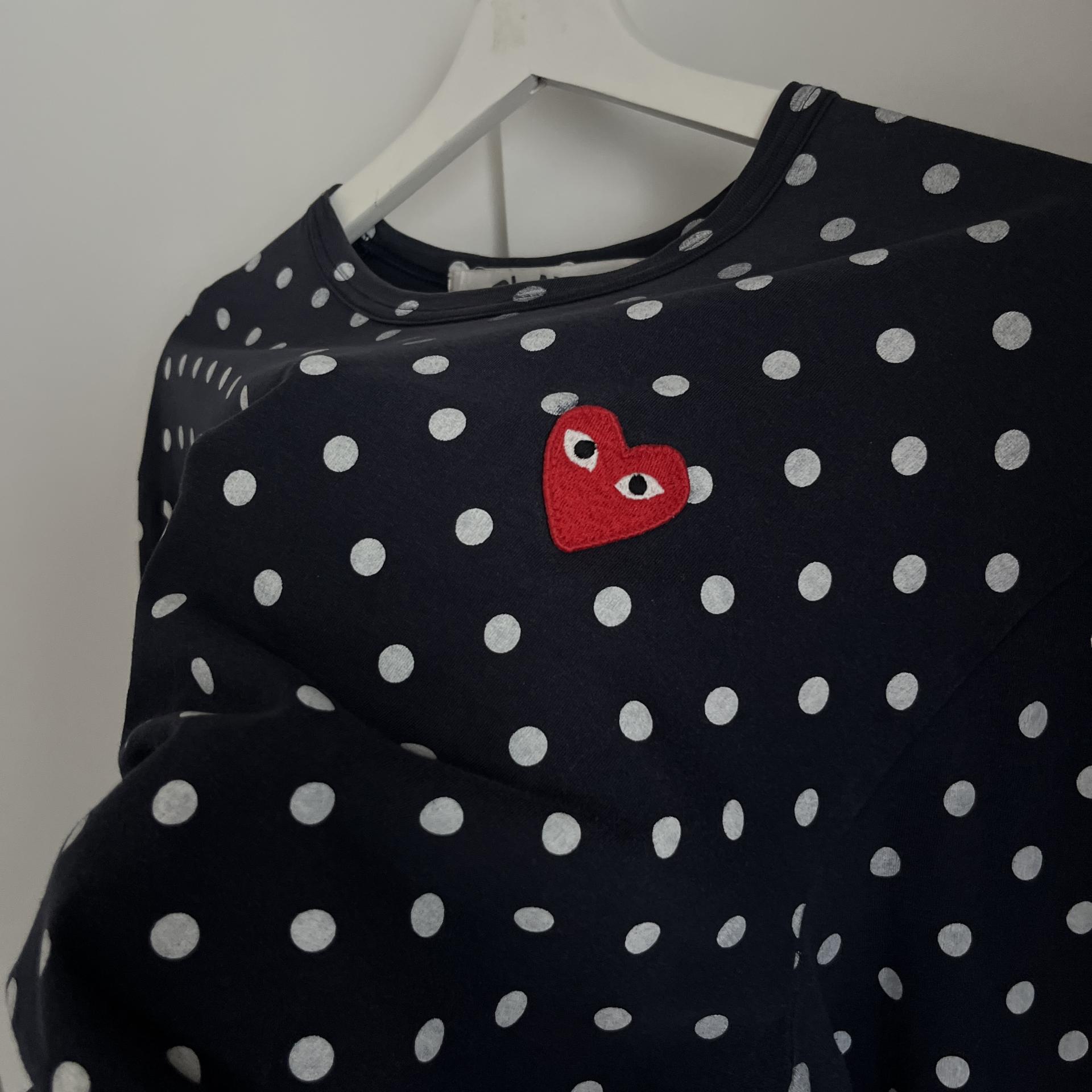 [ WOMAN ] COMME DES GARCONS PLAY Dot Long Sleeve ( Made in JAPAN)