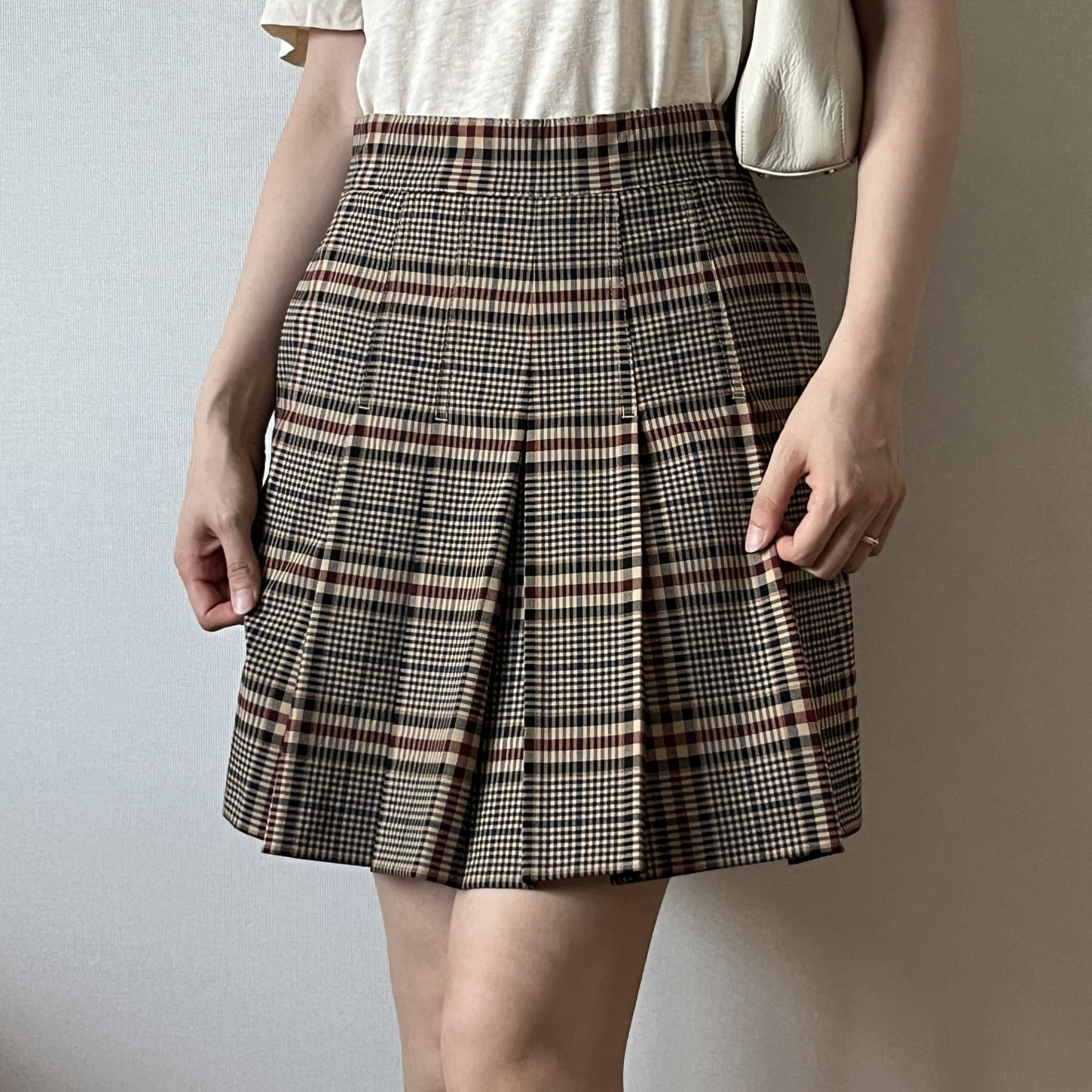 [ WOMAN ] MAX&CO Pleated Check Skirt