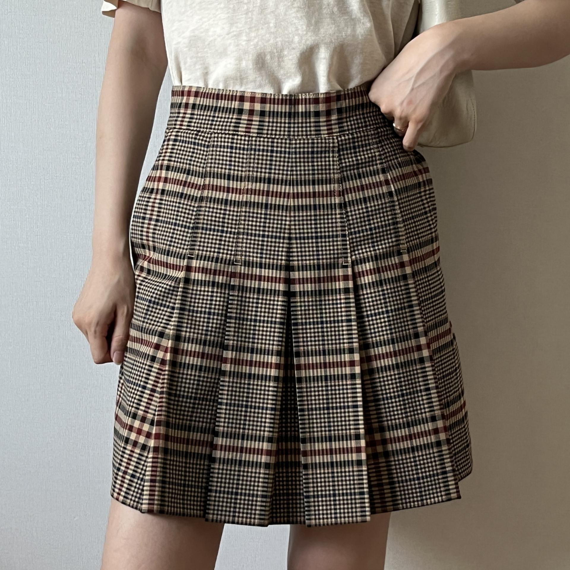 [ WOMAN ] MAX&CO Pleated Check Skirt
