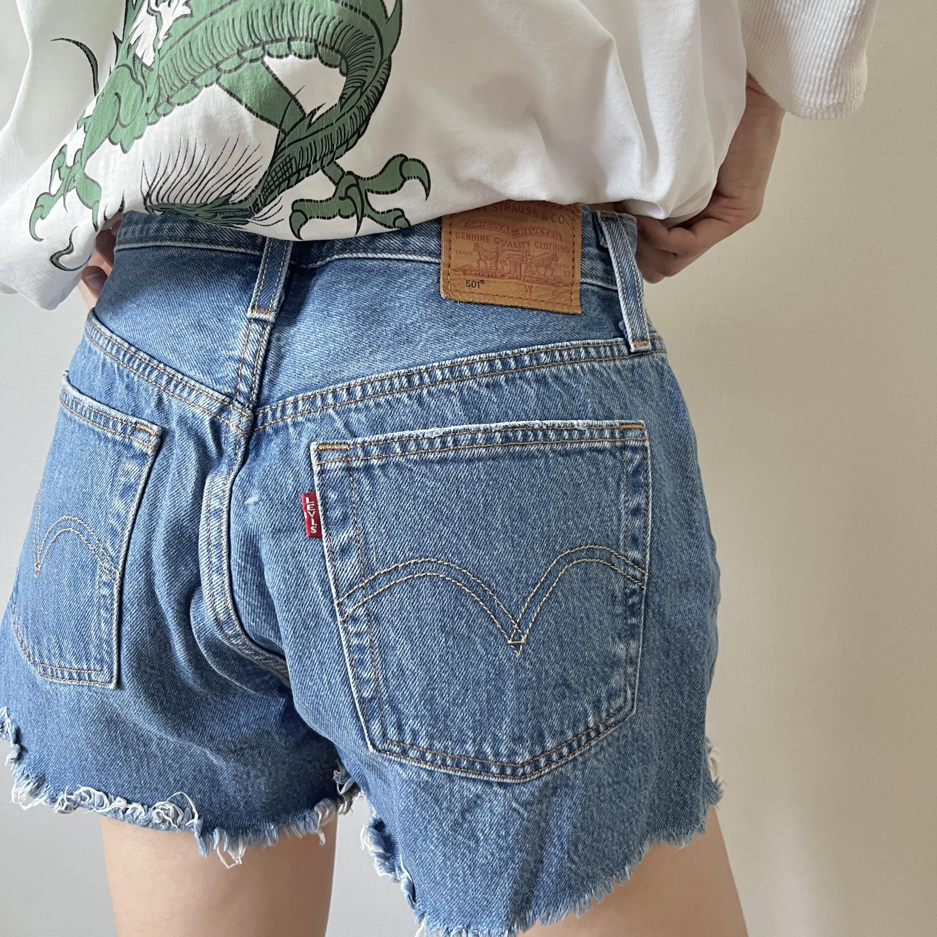 [ WOMAN ] LEVI'S 501 " Orange tap " Denim shorts ( Made in U.S.A )