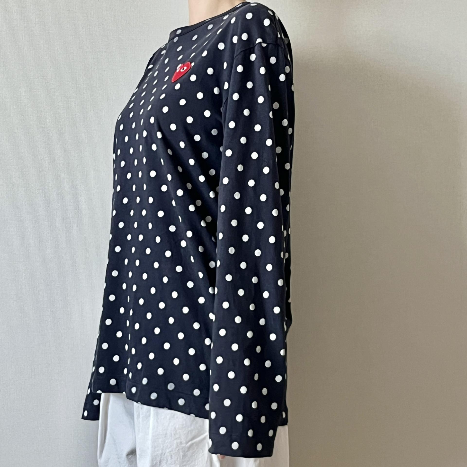 [ WOMAN ] COMME DES GARCONS PLAY Dot Long Sleeve ( Made in JAPAN)