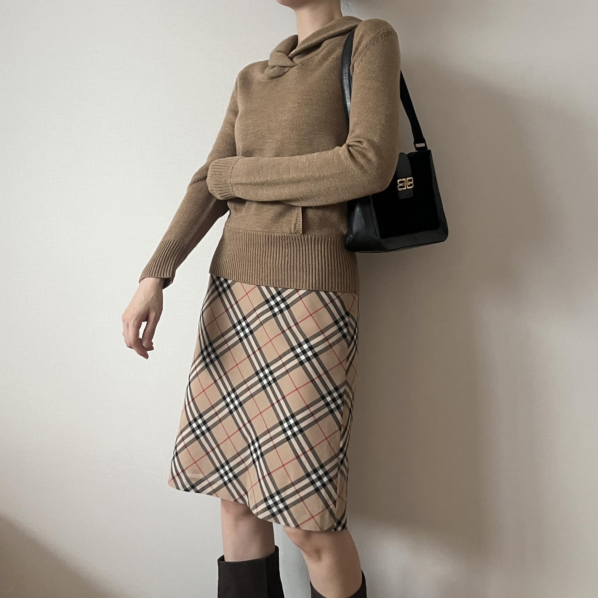 Burberry Blue Label Nova Check A-Line Skirt