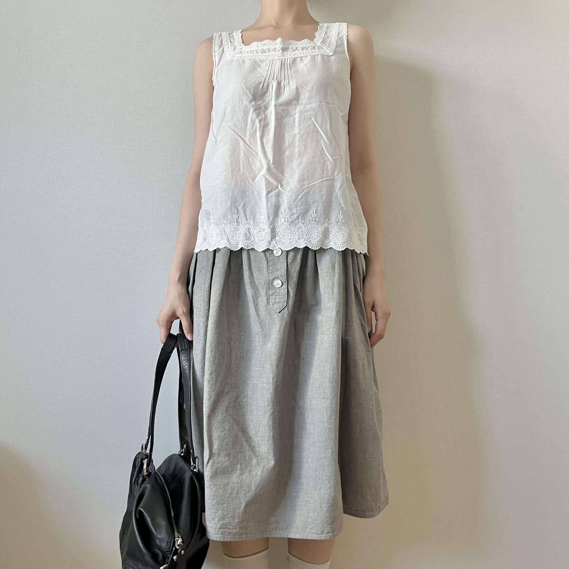 [ WOMAN ] MARGARET HOWELL Button-Down Skirt ( Made in JAPAN)