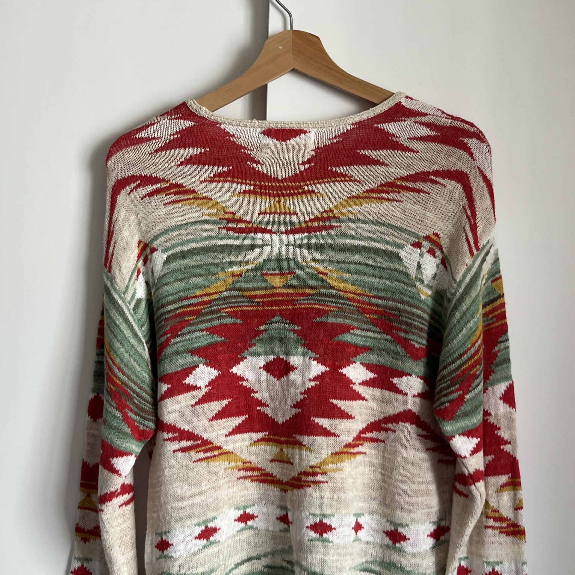 [ WOMAN ] Denim & Supply Ralph Lauren Indian Blanket Pattern Crewneck Knit