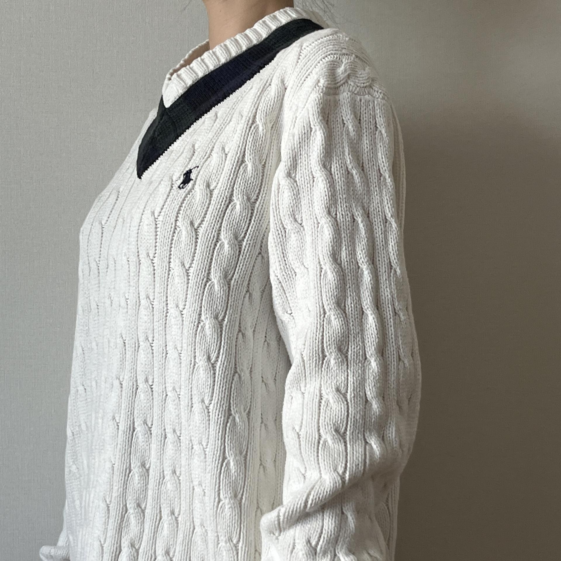 [ WOMAN ] Polo Ralph Lauren V-Neck Cable Knit
