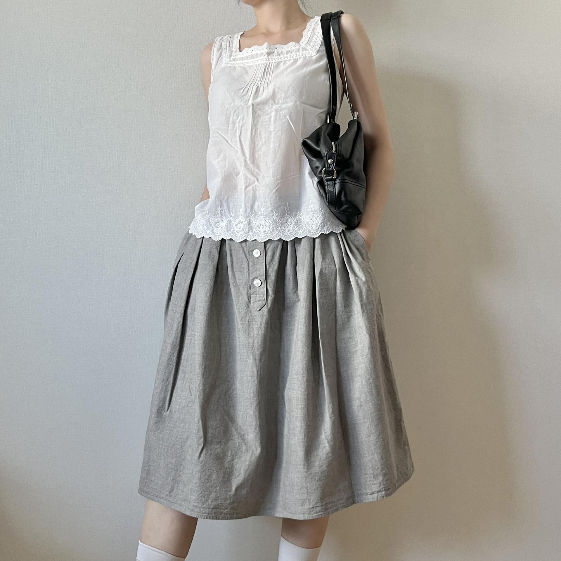 [ WOMAN ] MARGARET HOWELL Button-Down Skirt ( Made in JAPAN)