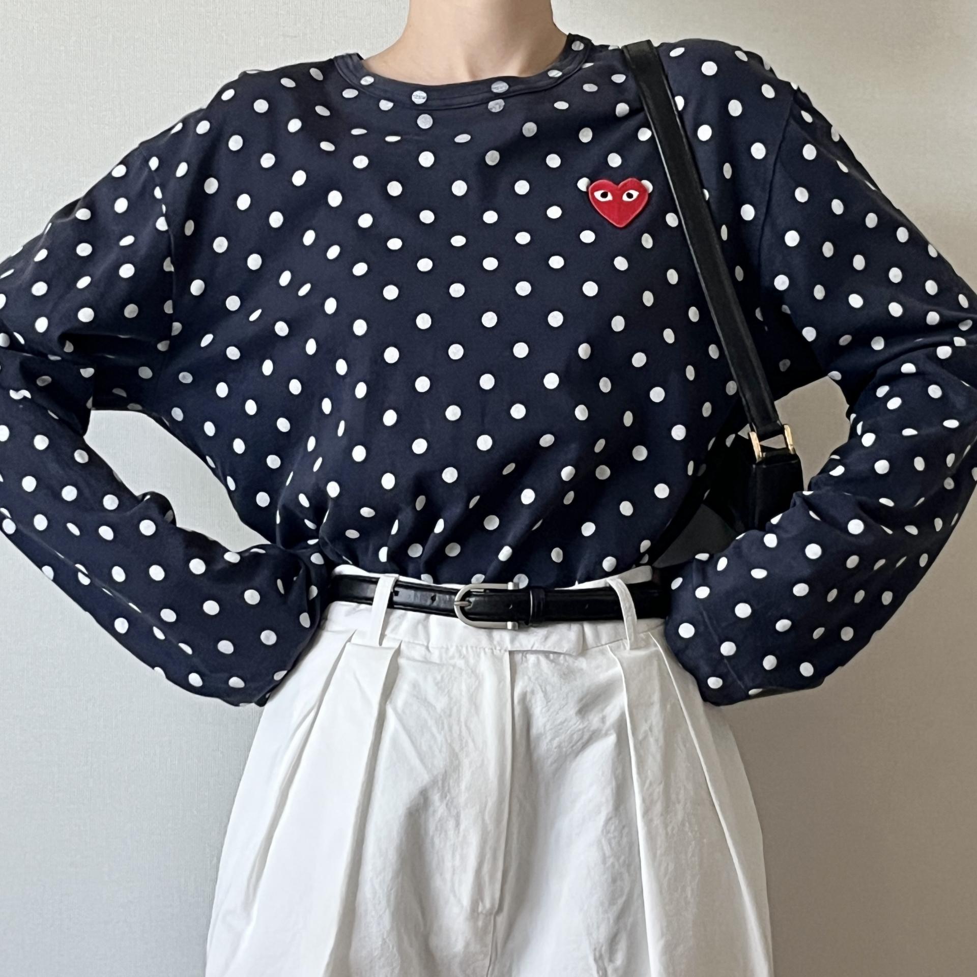 [ WOMAN ] COMME DES GARCONS PLAY Dot Long Sleeve ( Made in JAPAN)