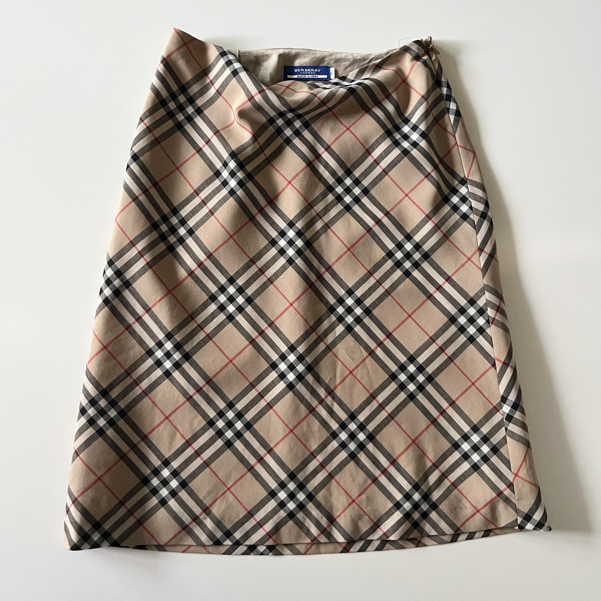 Burberry Blue Label Nova Check A-Line Skirt