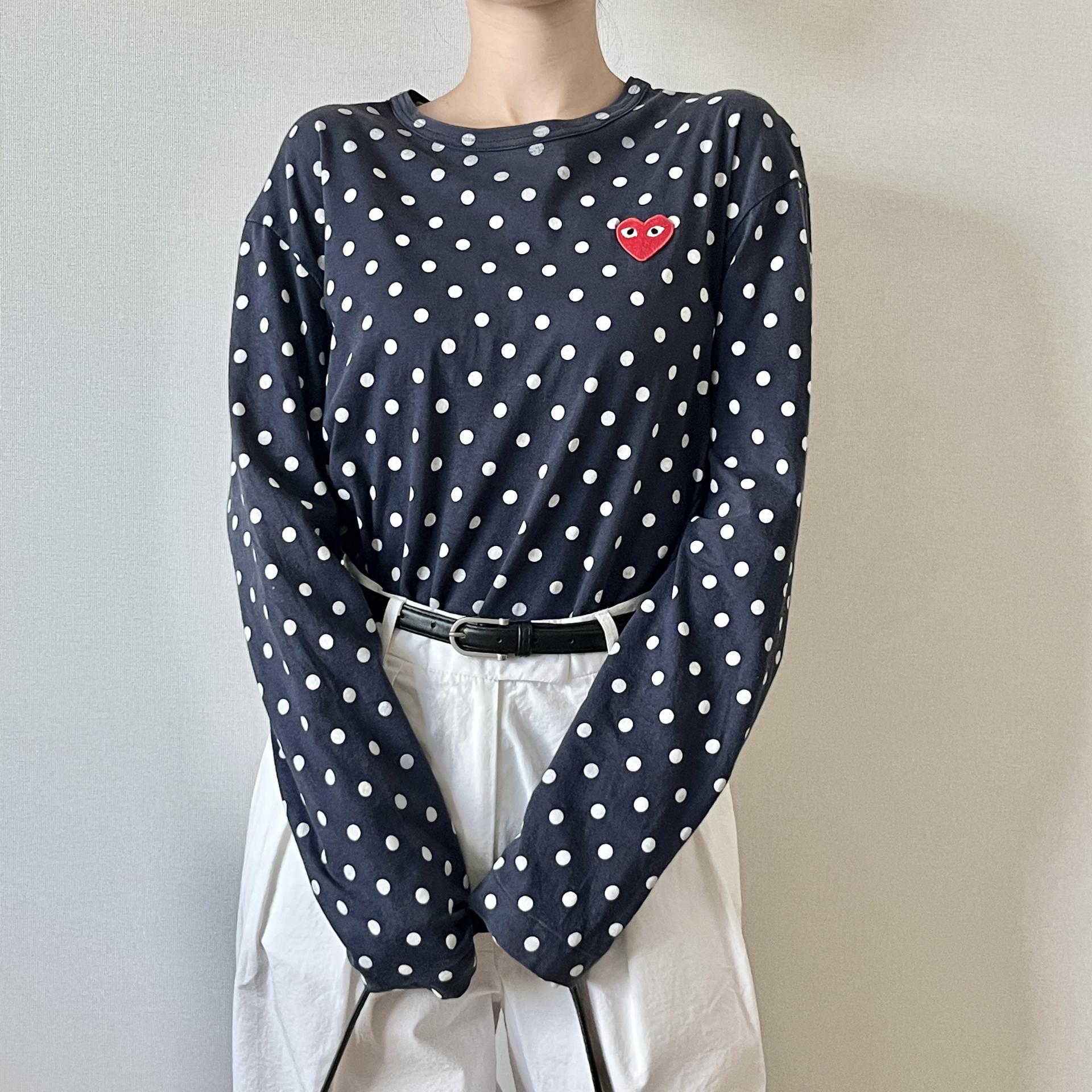 [ WOMAN ] COMME DES GARCONS PLAY Dot Long Sleeve ( Made in JAPAN)